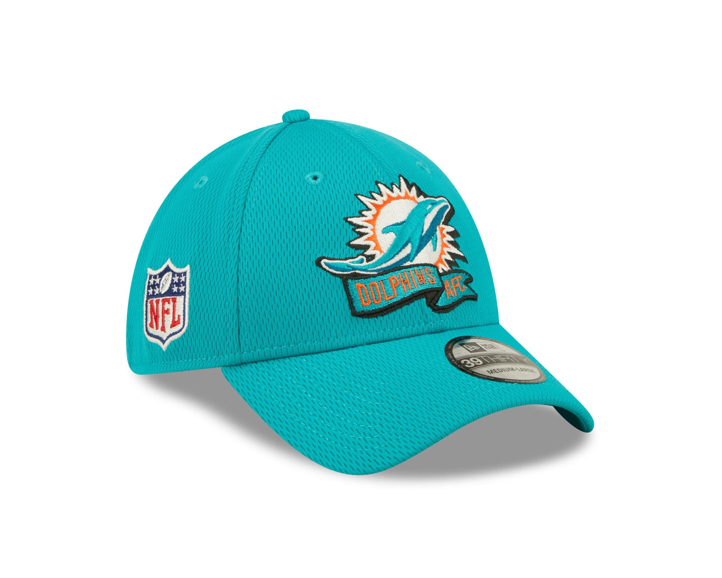 Miami Dolphins NFL 2022 Sideline Turquoise 39Thirty Stretch Cap New Era