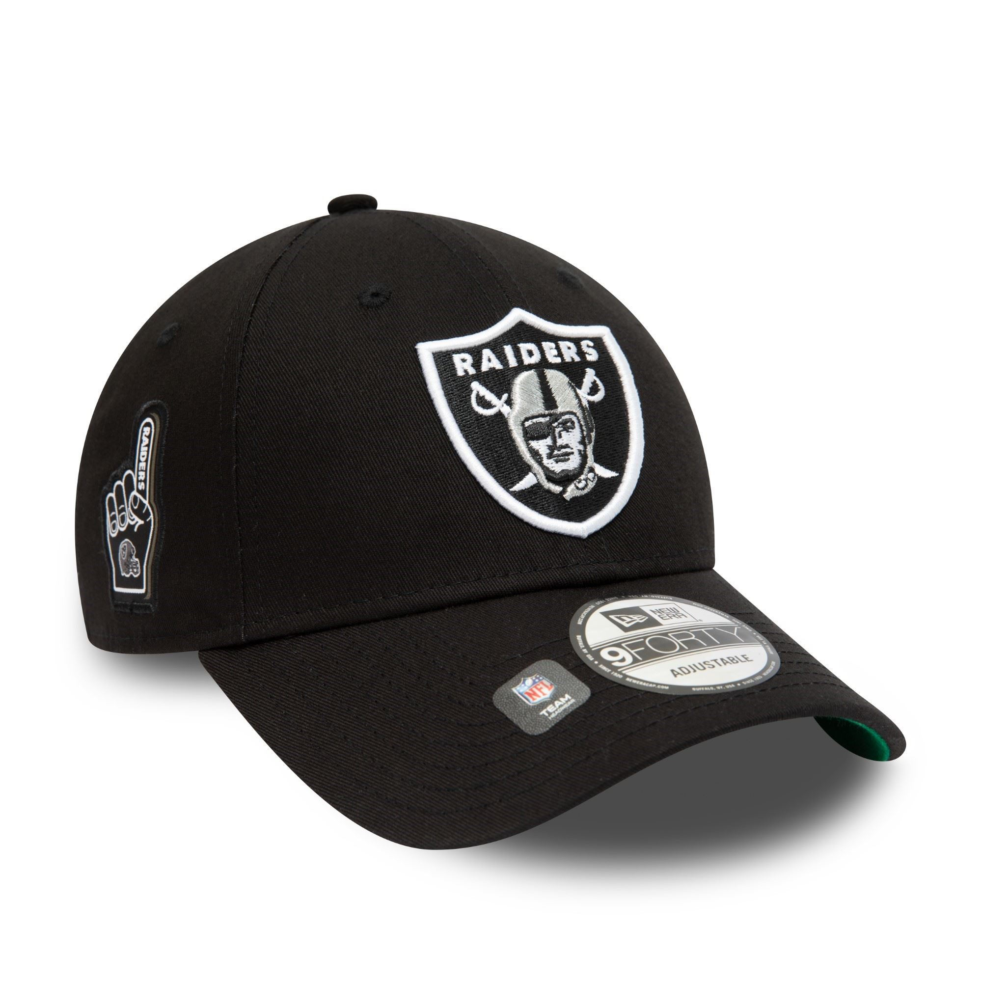 Las Vegas Raiders NFL Team Side Patch Black 9Forty Adjustable Cap New Era
