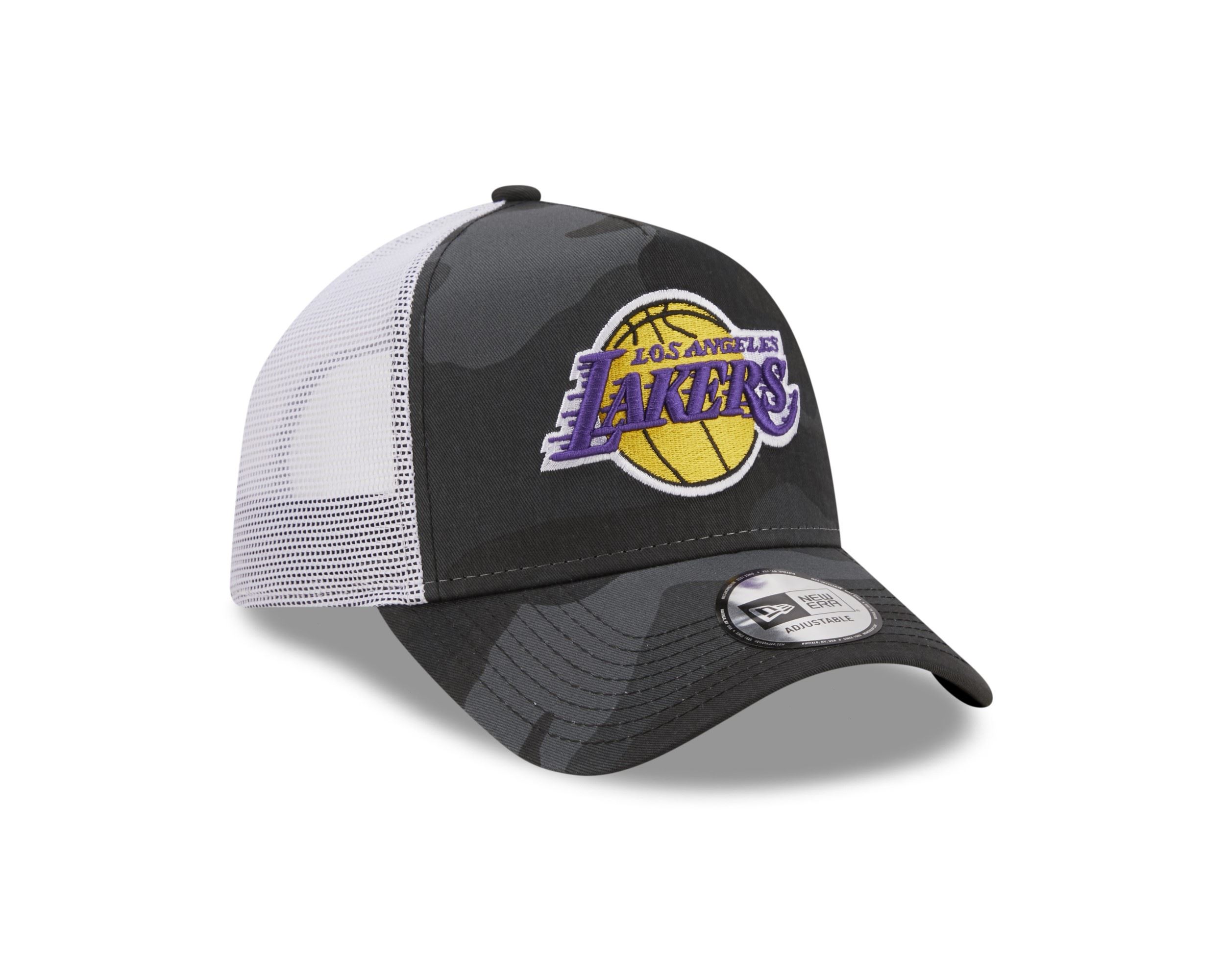 Los Angeles Lakers NBA Camo Midnight Camo A-Frame Adjustable Trucker Cap New Era