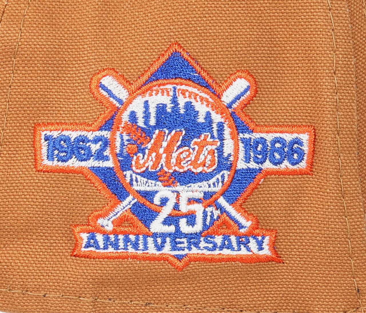 New York Mets MLB 25th Anniversary 1962-1966 Sidepatch Brown 9Forty A-Frame Snapback Cap New Era
