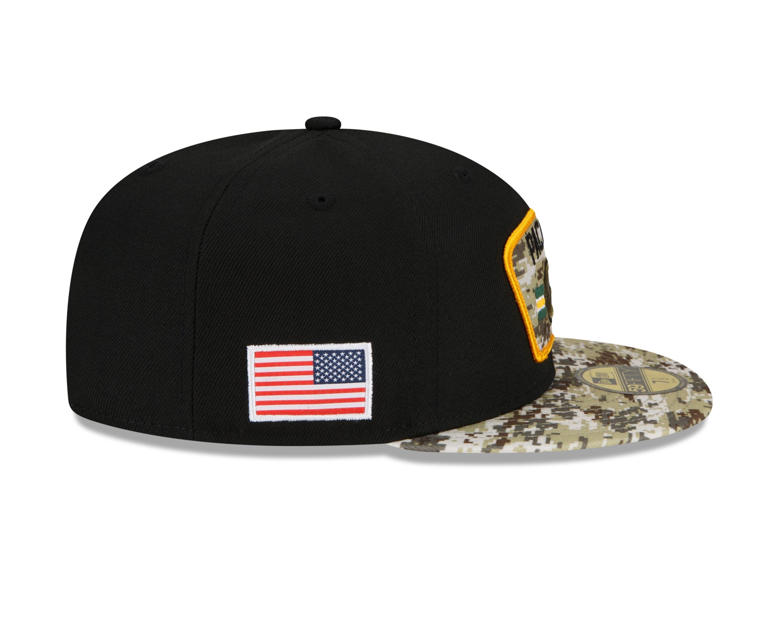 Green Bay Packers NFL On Field 2021 Salute to Service Black 59Fifty Basecap New Era