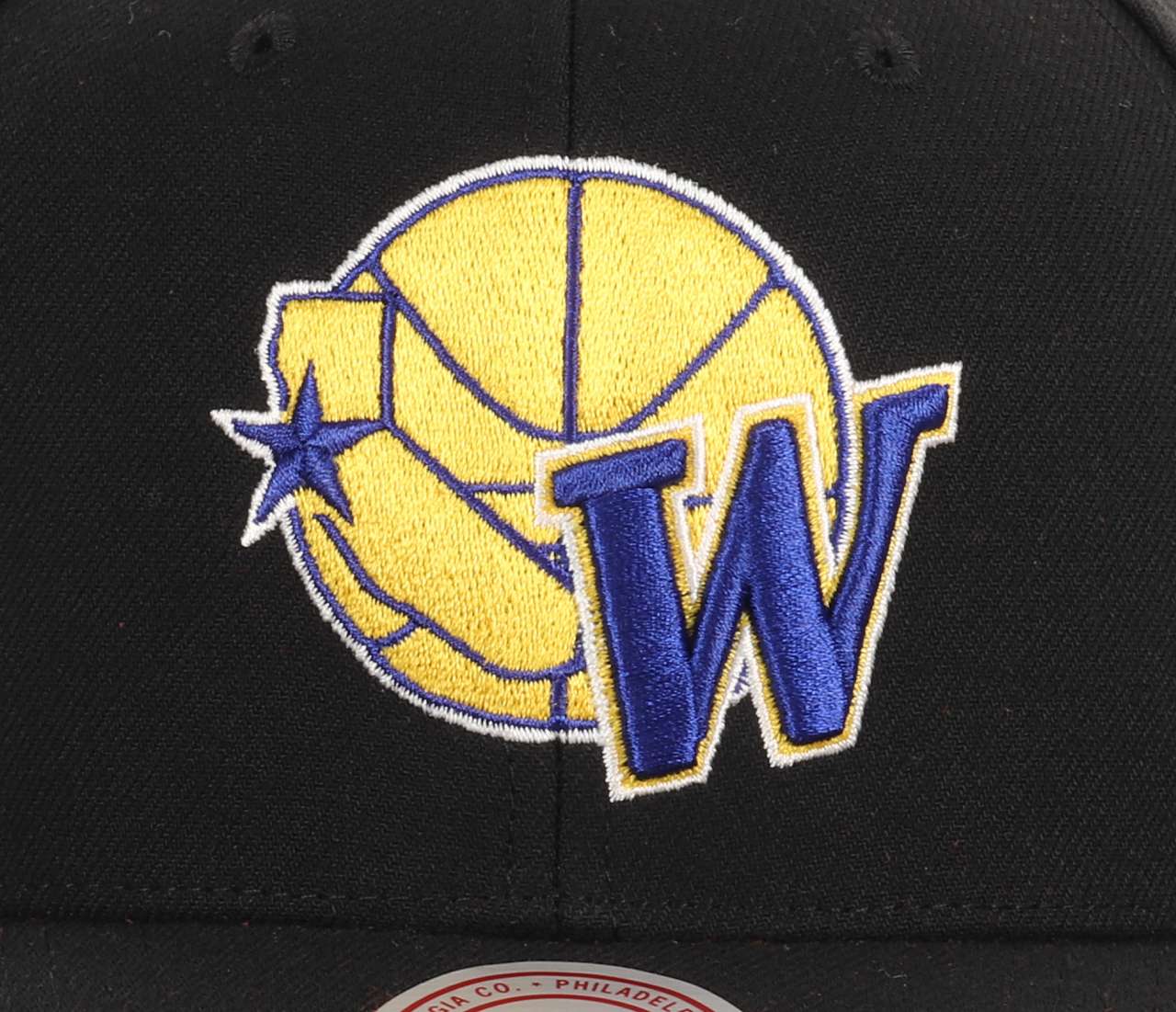 Golden State Warriors NBA Icon Grail Pro Snapback Hardwood Claasic Cap Pro Crown Fit Black Mitchell & Ness