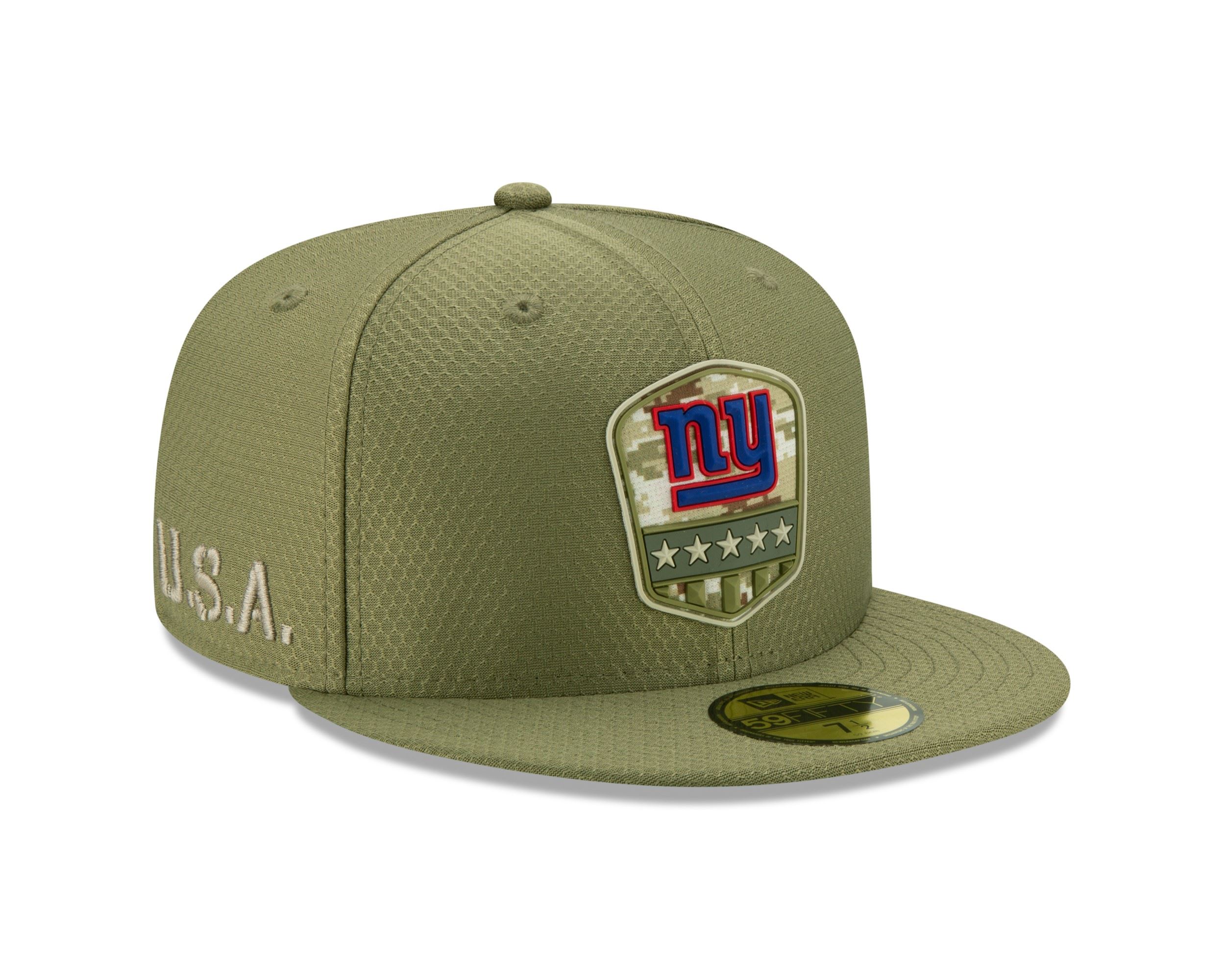 New York Giants On Field 2019 Salute to Service Olive 59Fifty Cap New Era