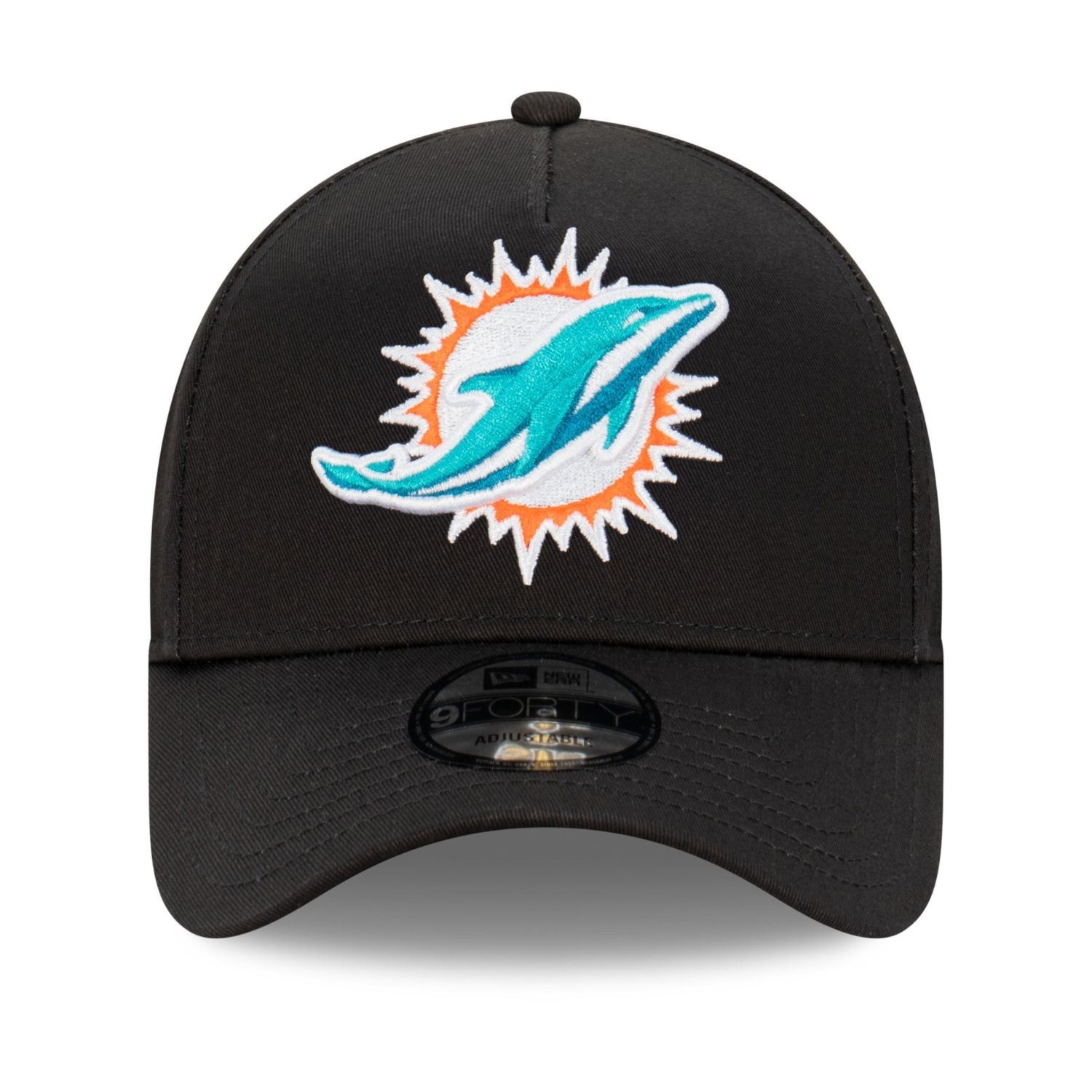 Miami Dolphins NFL Evergreen Black 9Forty Adjustable A-Frame Cap New Era