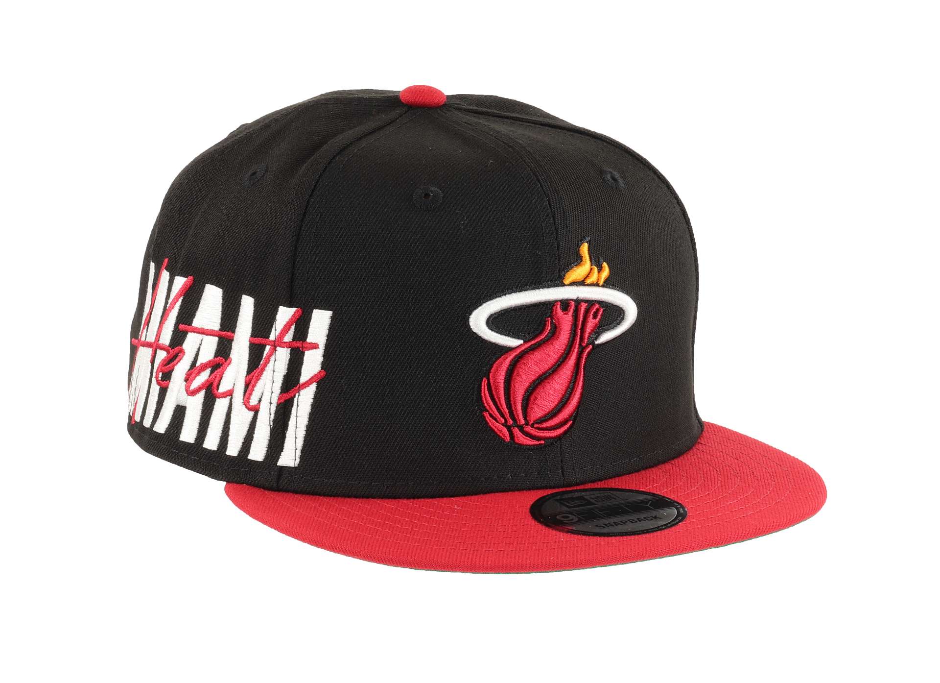 Miami Heat Sidefont Black / Red 9Fifty Snapback Cap New Era
