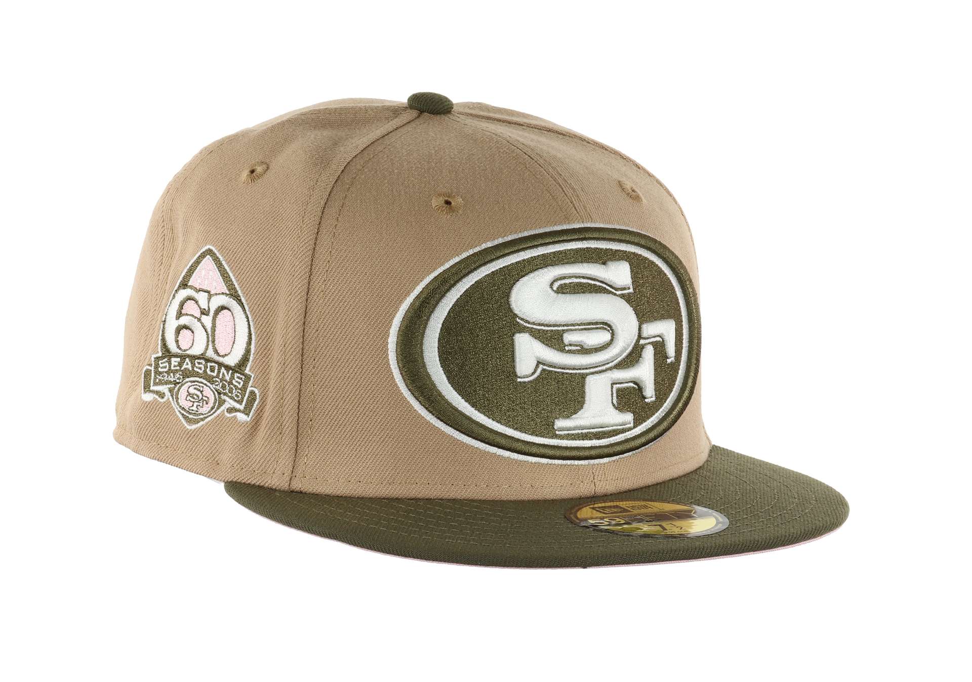 San Francisco 49ers NFL 60 Seasons Sidepatch Camel Olive 59Fifty Basecap New Era