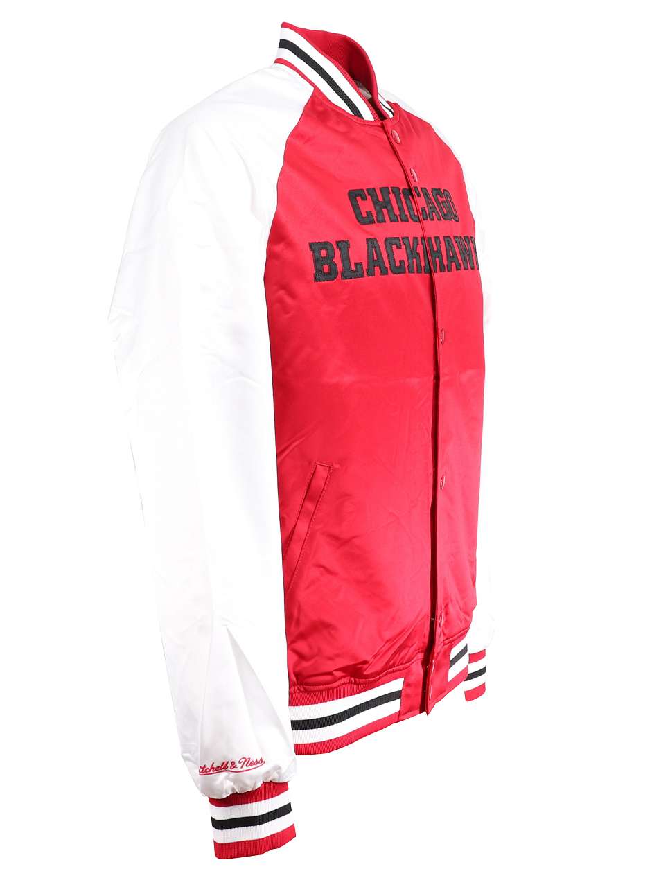 Chicago Blackhawks Scarlet NHL Primetime Lightweight Satin Jacket Mitchell & Ness