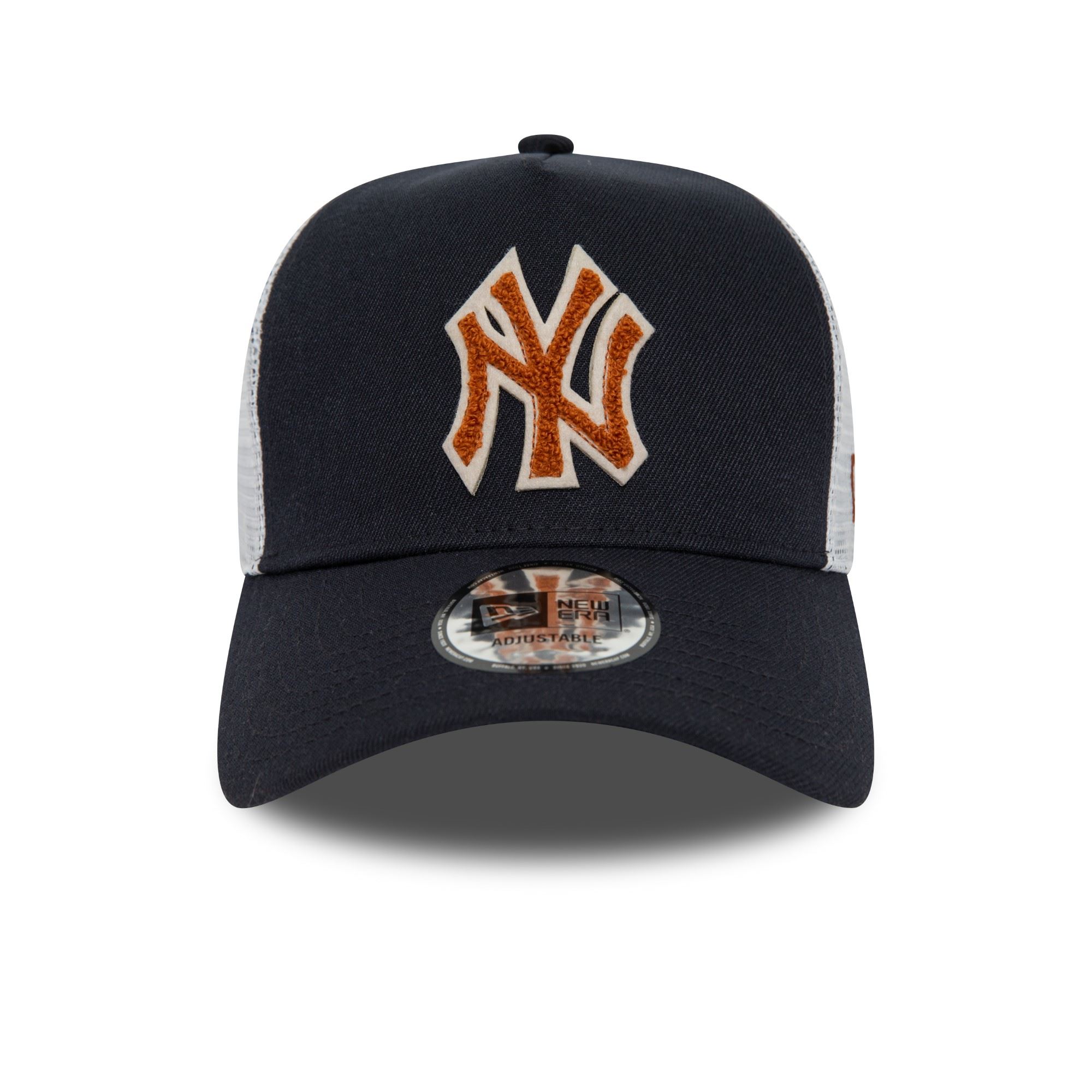 New York Yankees MLB Boucle Navy A-Frame Adjustable Trucker Cap New Era