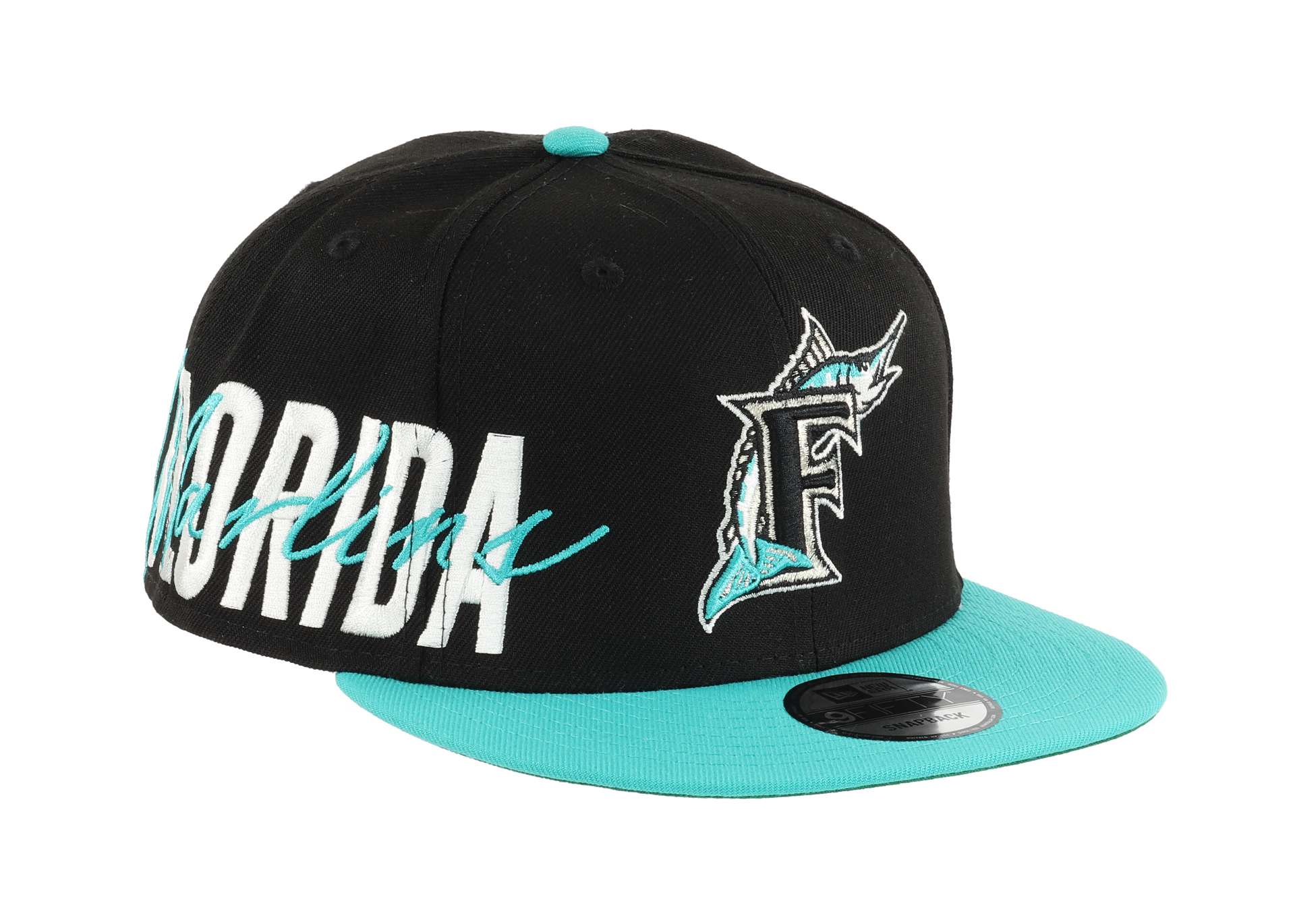 Florida Marlins Sidefont Black / Turquoise 9Fifty Snapback Cap New Era