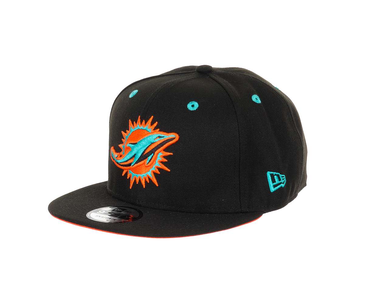Miami Dolphins NFL Team Colour 40 Seasons Sidepatch Black 9Fifty Snapback Cap New Era
