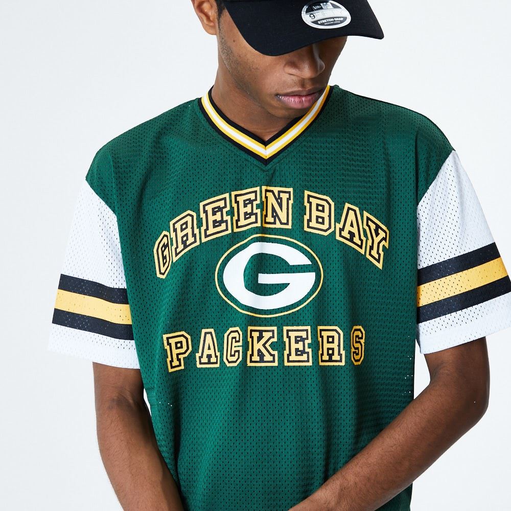 Green Bay Packers Stripe Sleeve Oversized Tee New Era