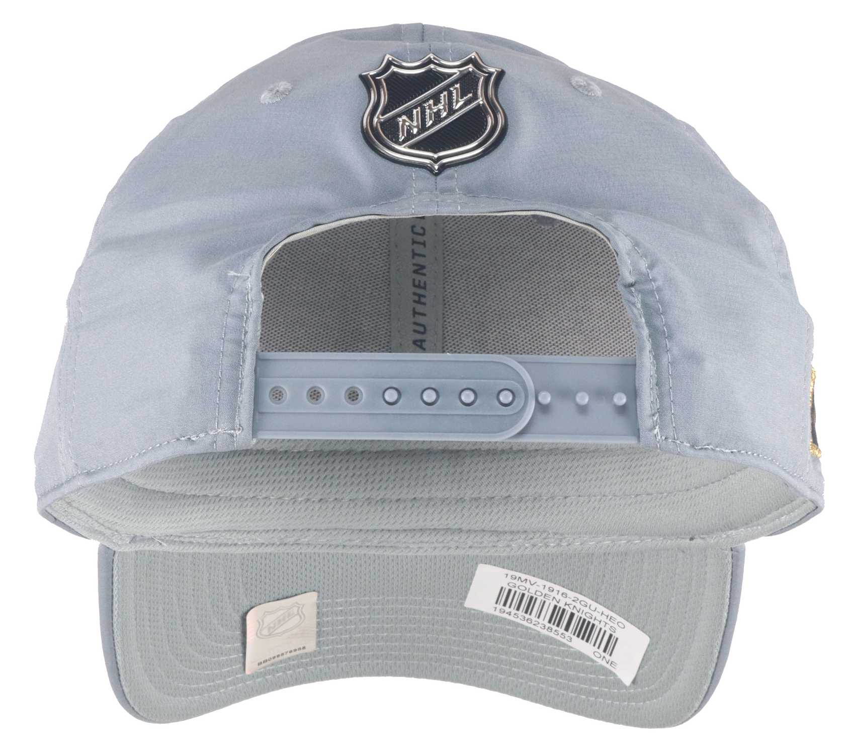 Vegas Golden Knights NHL Authentic Pro Home Ice Structured Curved Snapback Cap Grey Fanatics