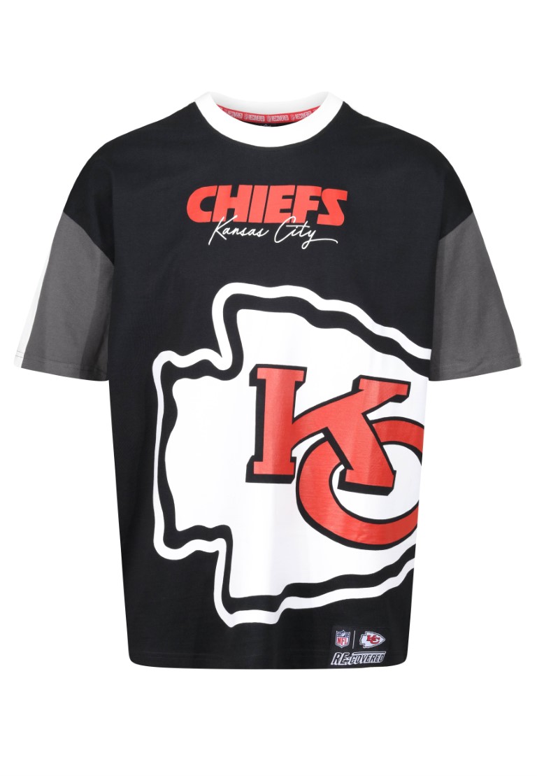 Kansas City Chiefs Cut and Sew Schwarz Oversized NFL T-Shirt Recovered