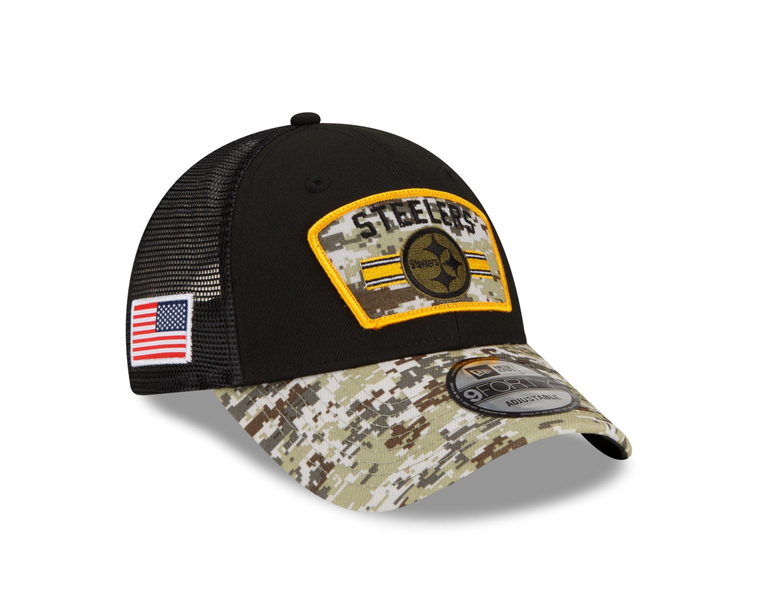 Pittsburgh Steelers NFL On Field 2021 Salute to Service Black 9Forty Snapback Cap New Era