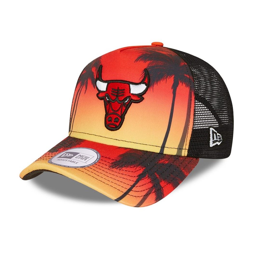 Chicago Bulls NBA Summer City Red A-Frame Adjustable Trucker Cap New Era