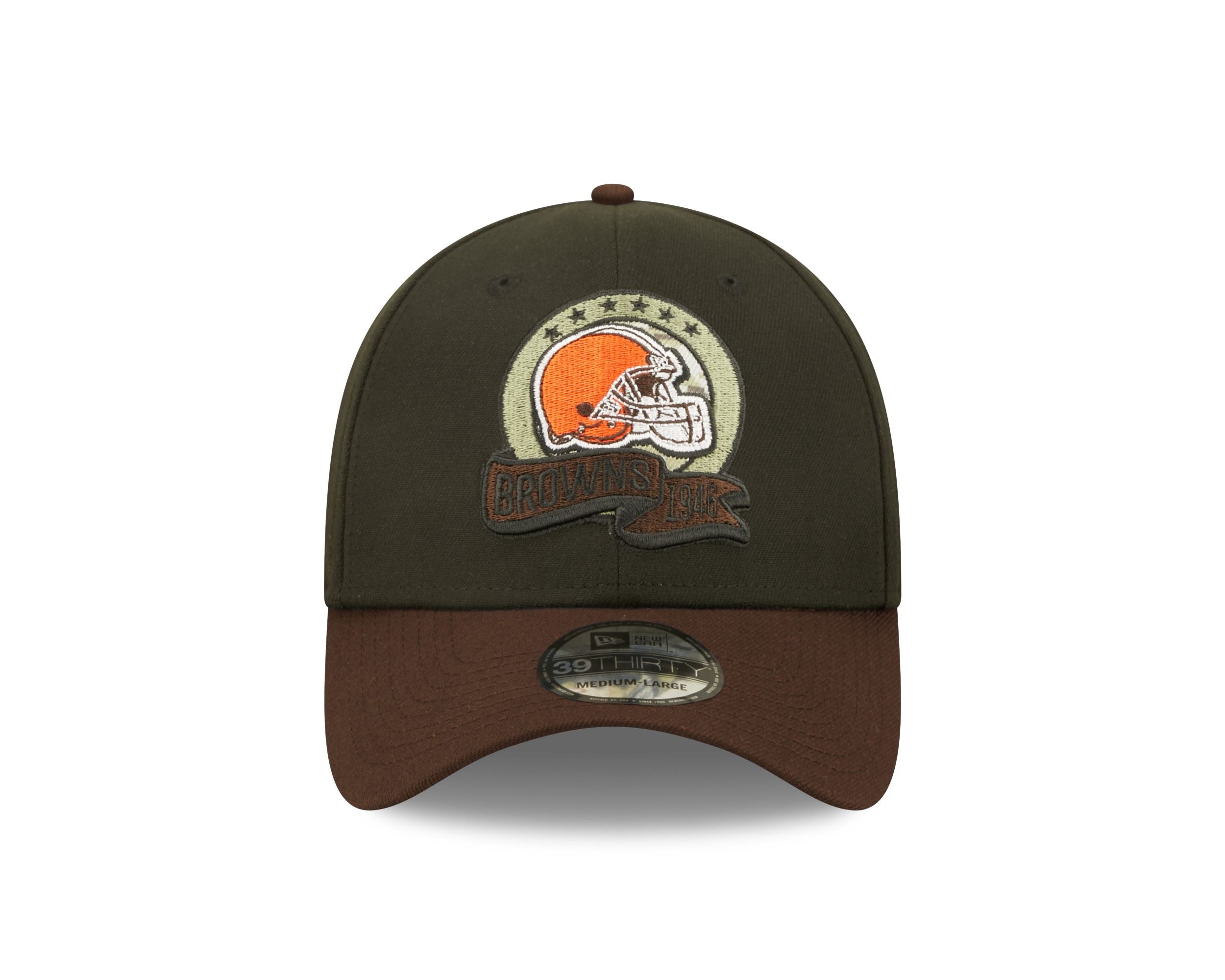 Cleveland Browns NFL Salute to Service 2022 Black Brown 39Thirty Stretch Cap New Era