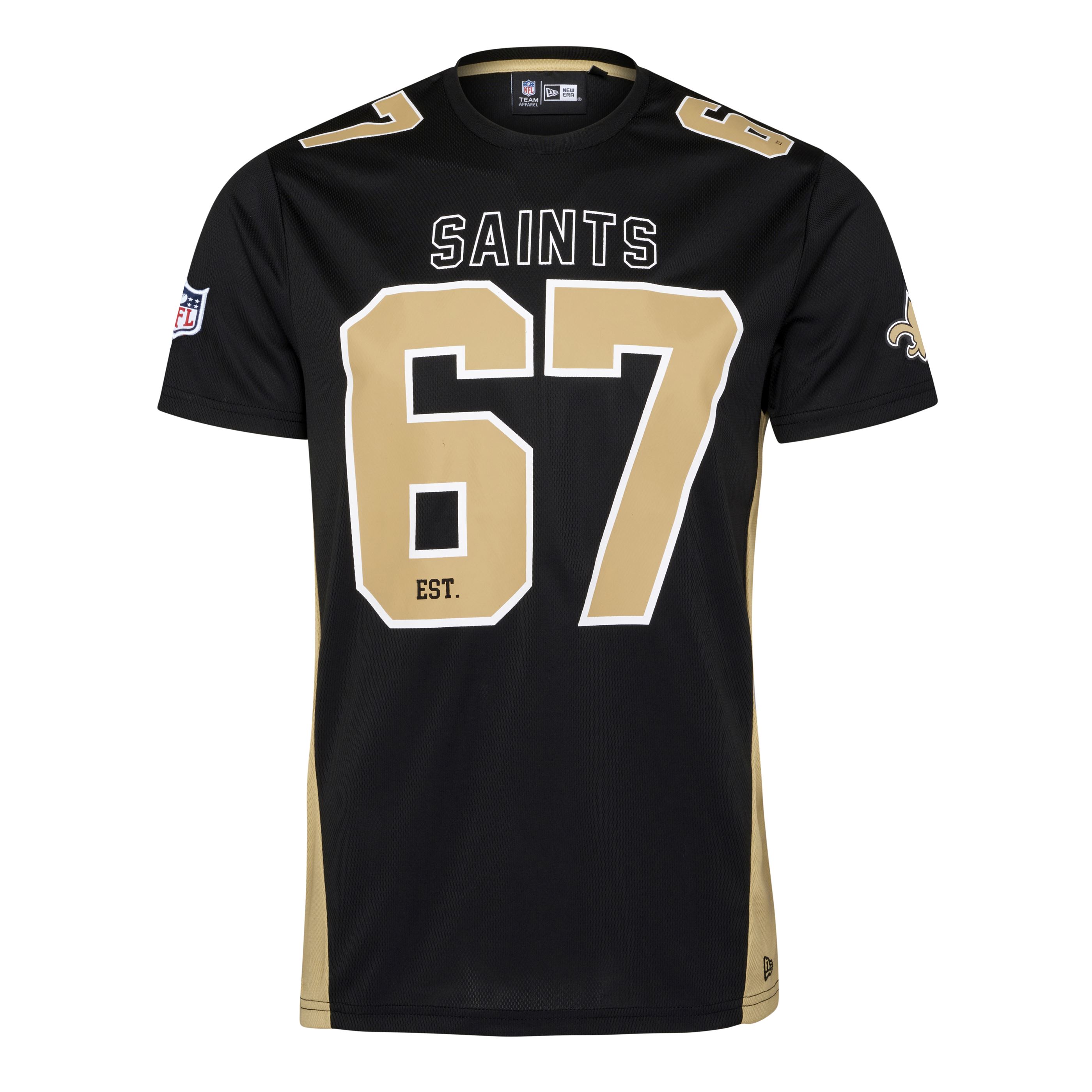 New Orleans Saints NFL Established Number Mesh Tee Black T-Shirt New Era