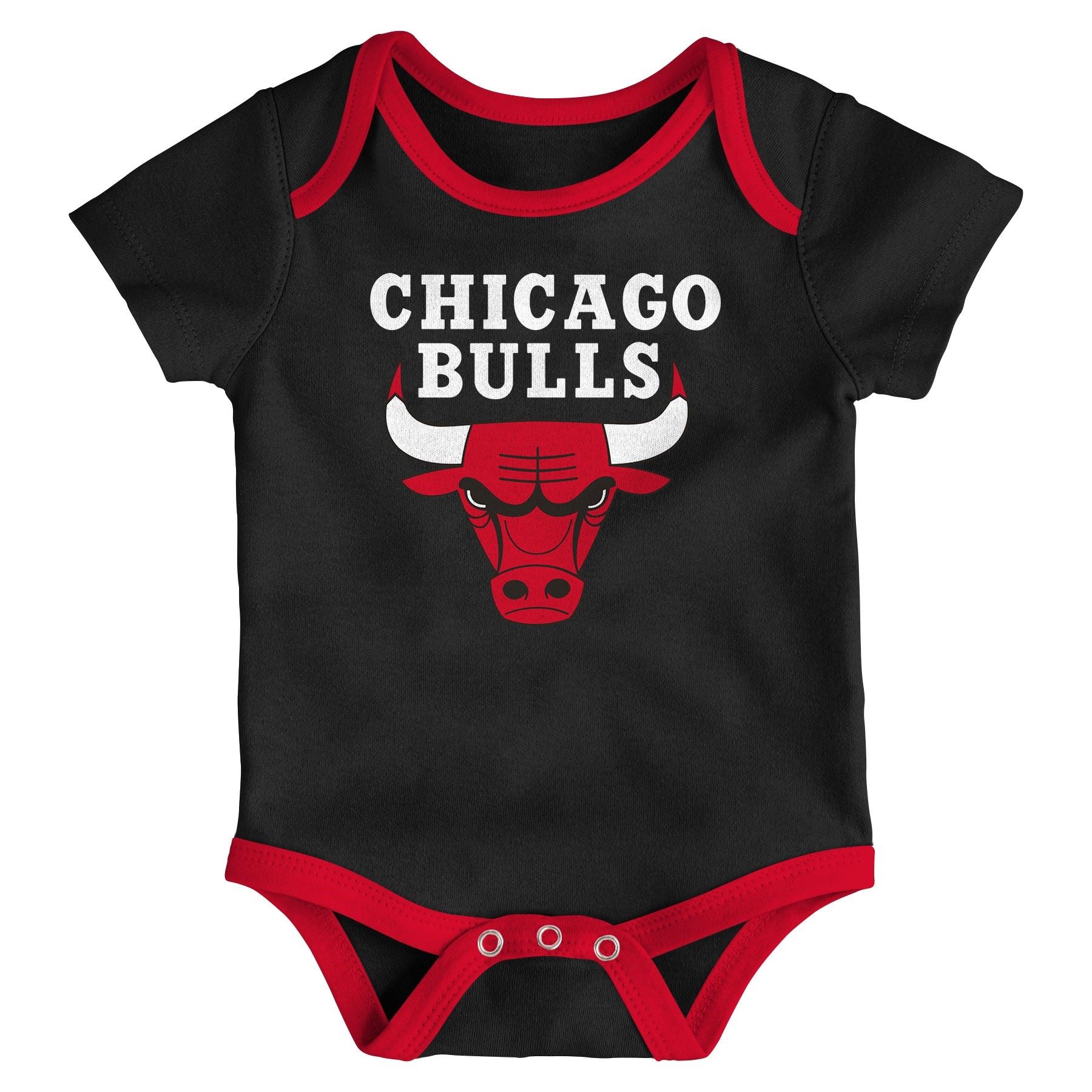 Chicago Bulls NBA Newborn 3PK Bodysuit Outerstuff