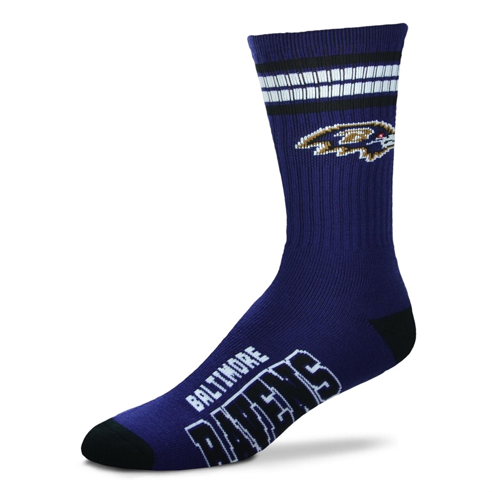 Baltimore Ravens NFL 4-Stripe Deuce Socken For Bare Feet