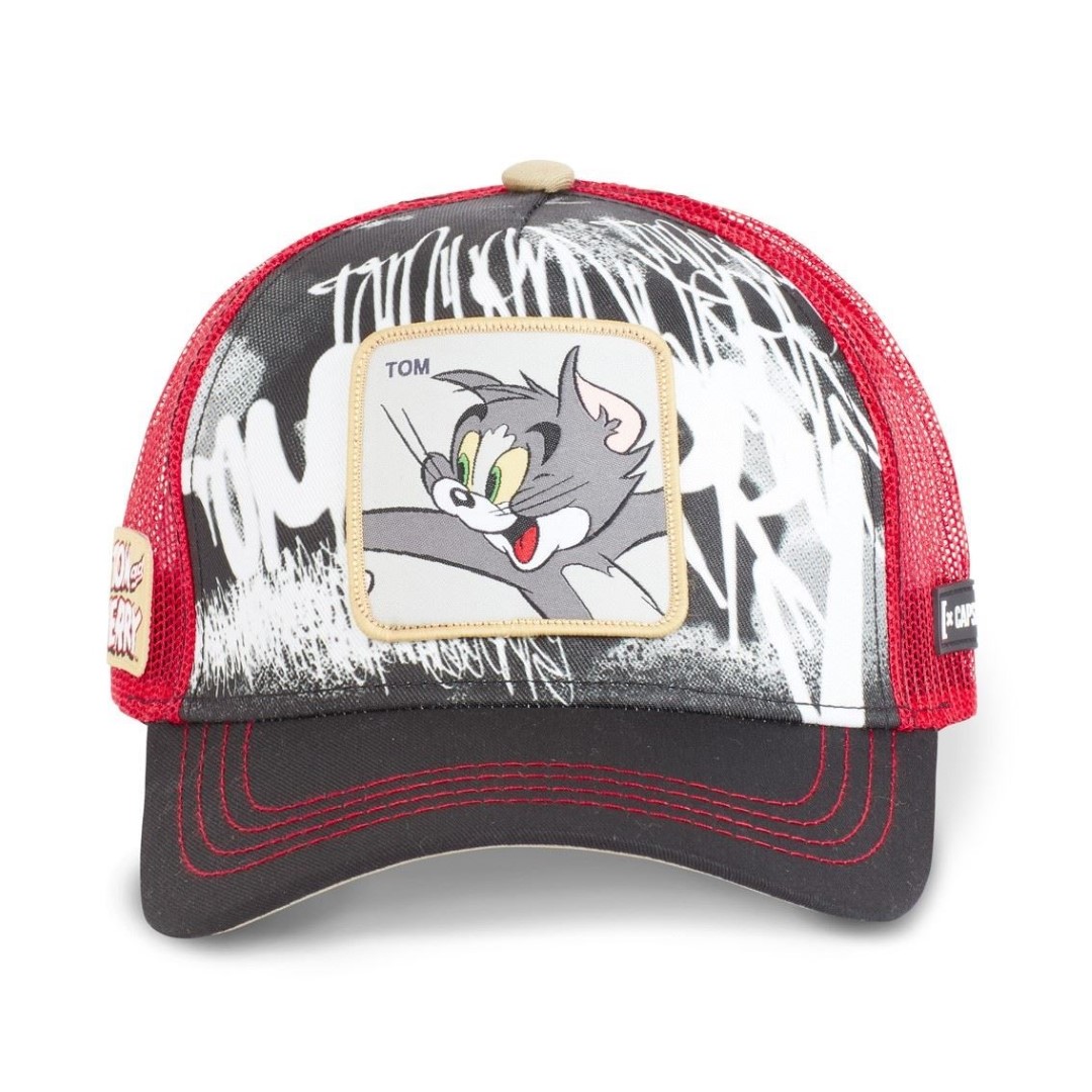 Tom Black White Red Tom and Jerry Trucker Cap Capslab