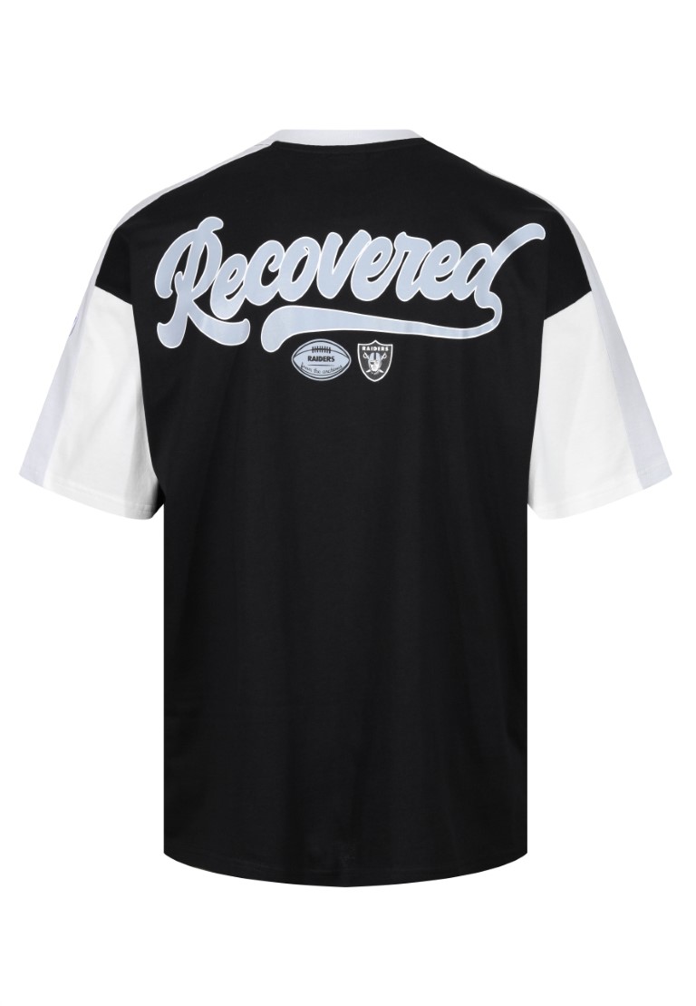 Las Vegas Raiders Cut and Sew Schwarz Oversized NFL T-Shirt Recovered