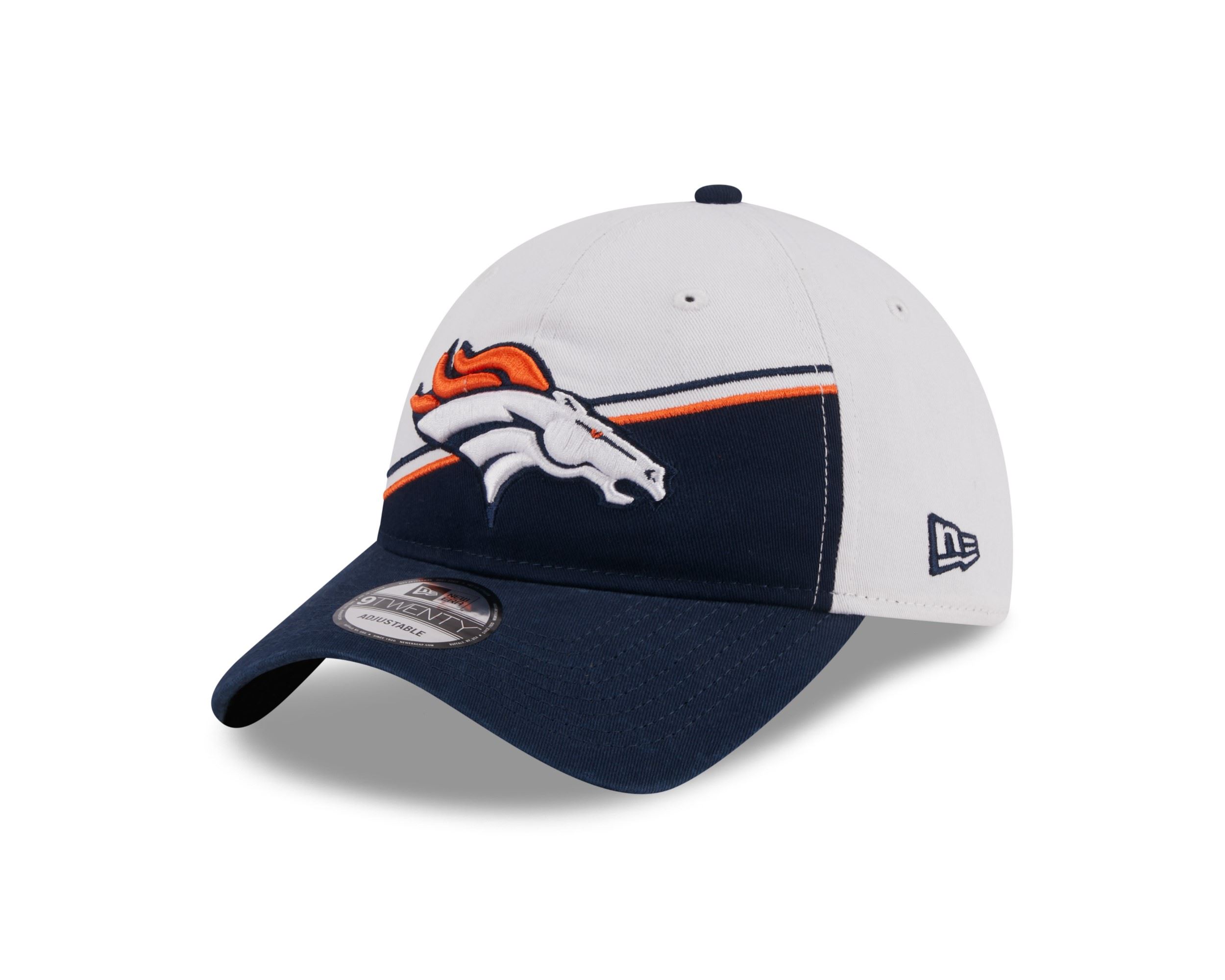 Denver Broncos NFL 2023 Sideline White Blue 9Twenty Unstructured Strapback Cap New Era
