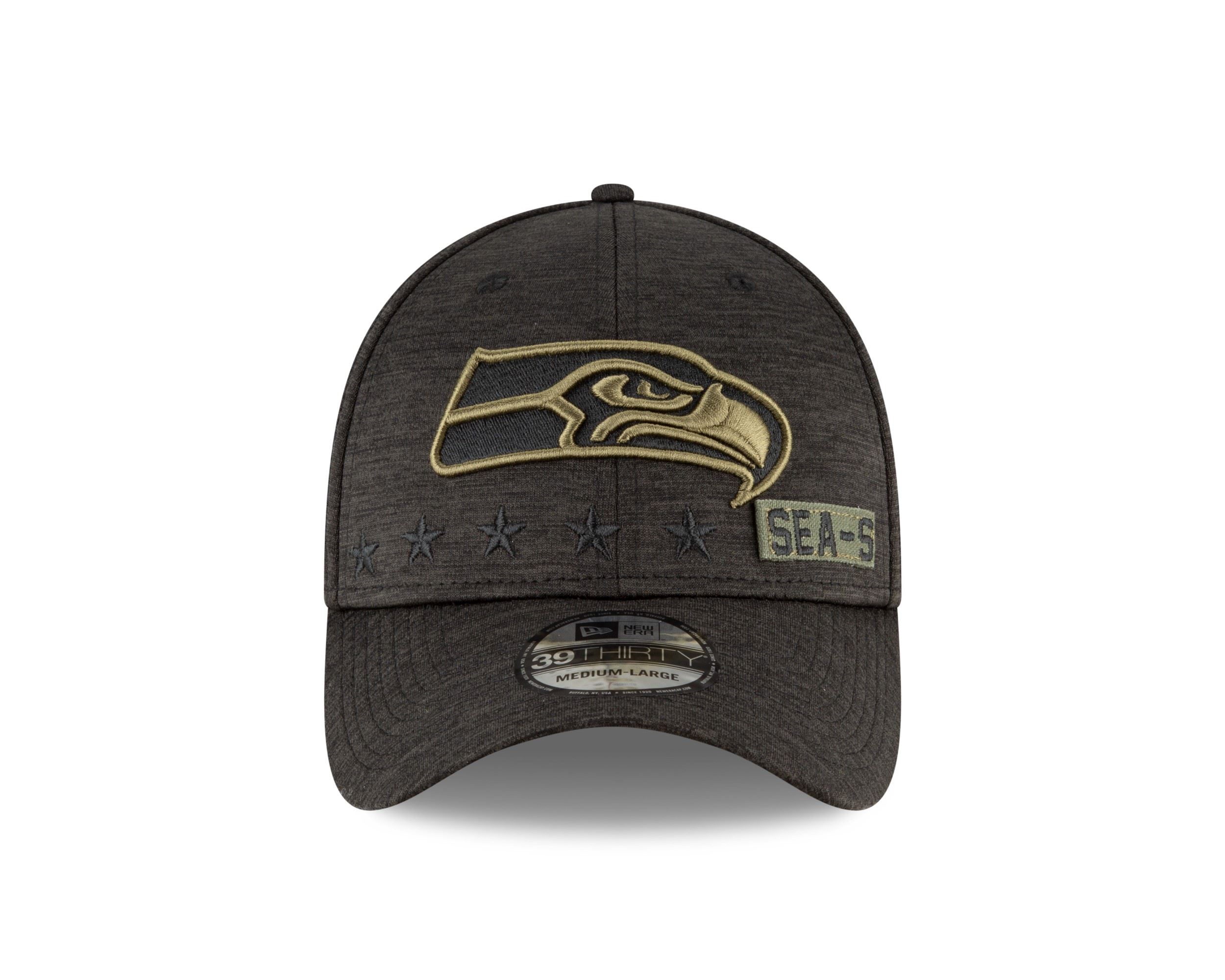 Seattle Seahawks NFL On Field 2020 Salute to Service 39Thirty Stretch Cap New Era 