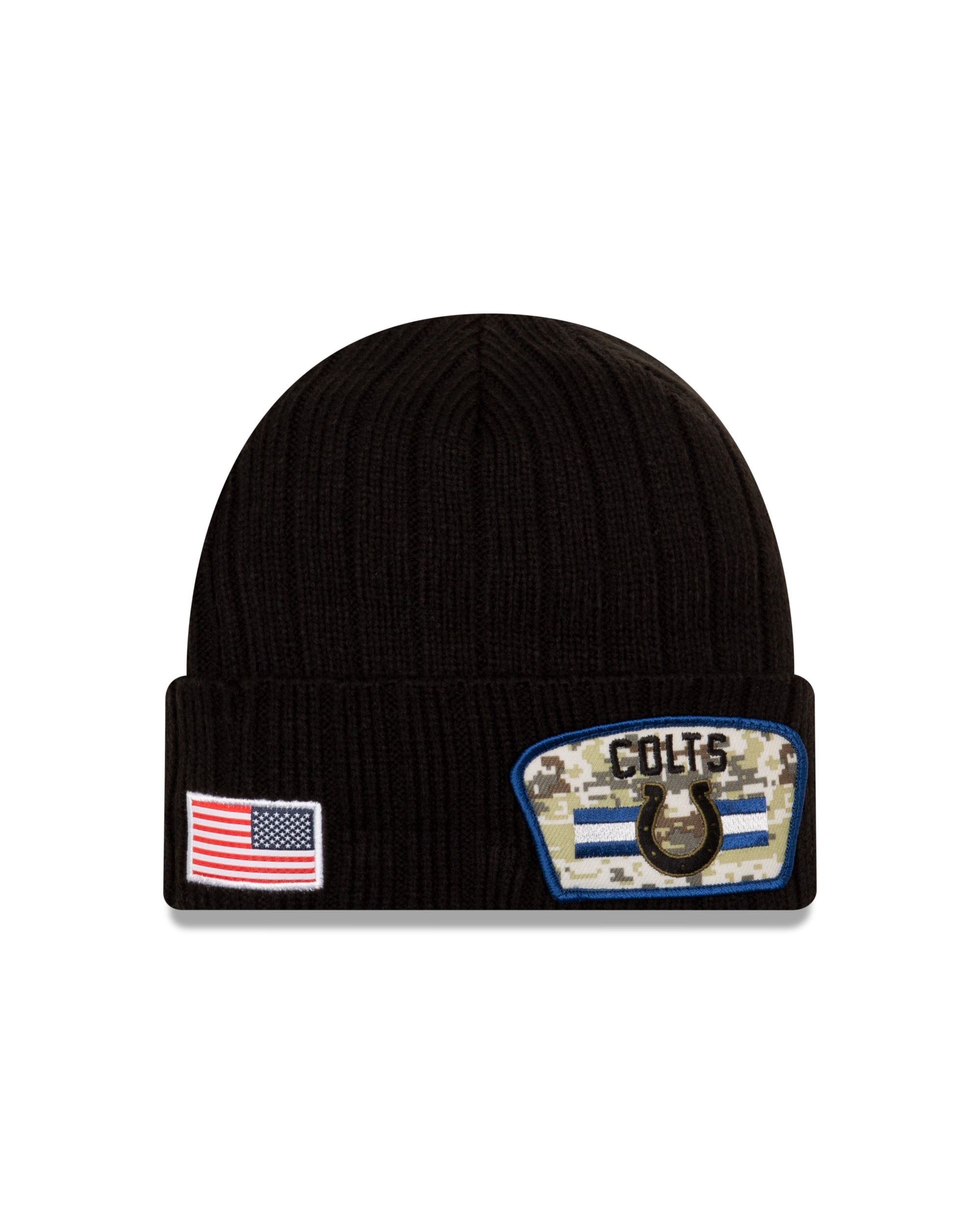 Indianapolis Colts NFL On Field 2021 Salute to Service Knit Black Beanie New Era