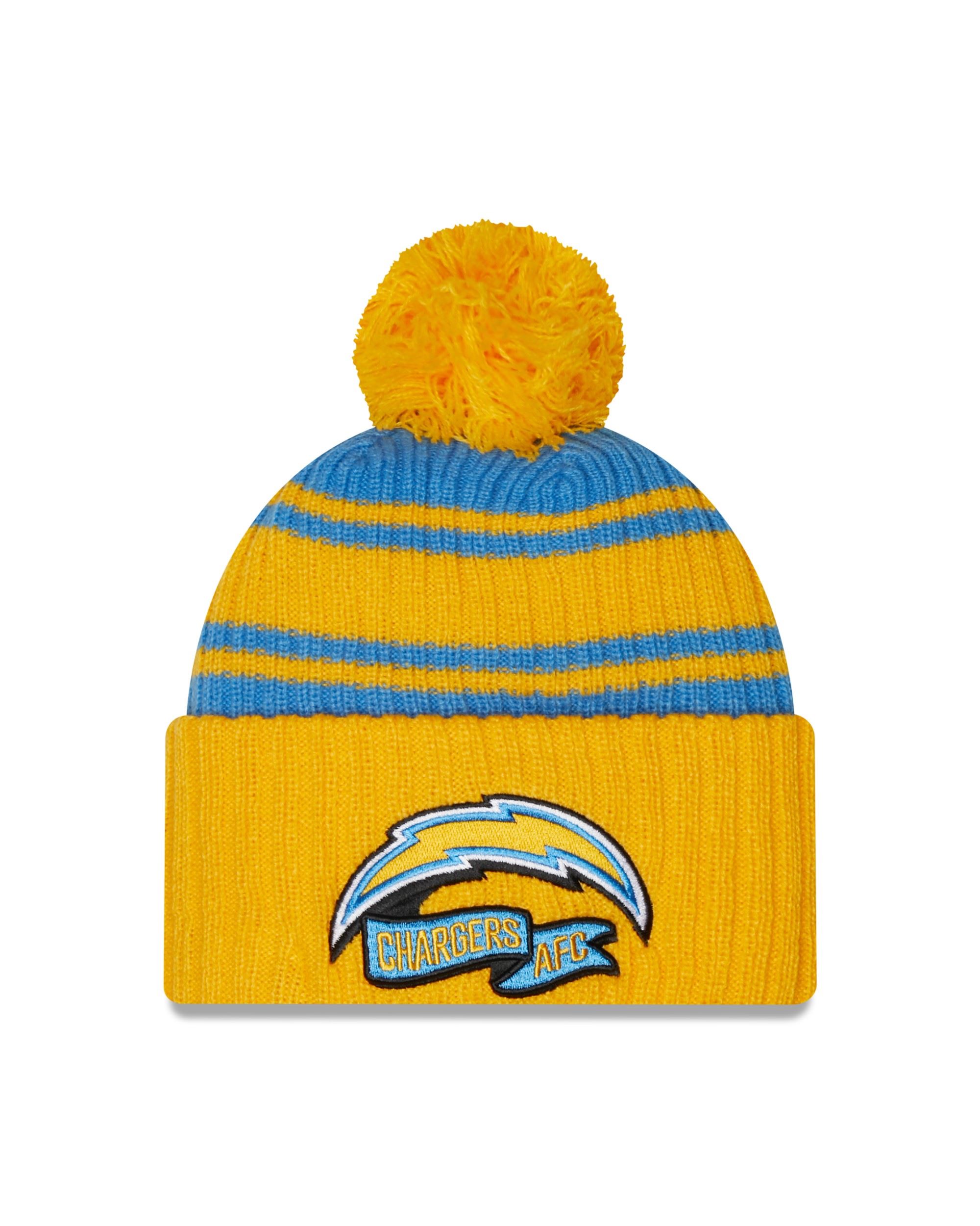 Los Angeles Chargers NFL 2022 Sideline Sport Knit Yellow Blue Beanie New Era