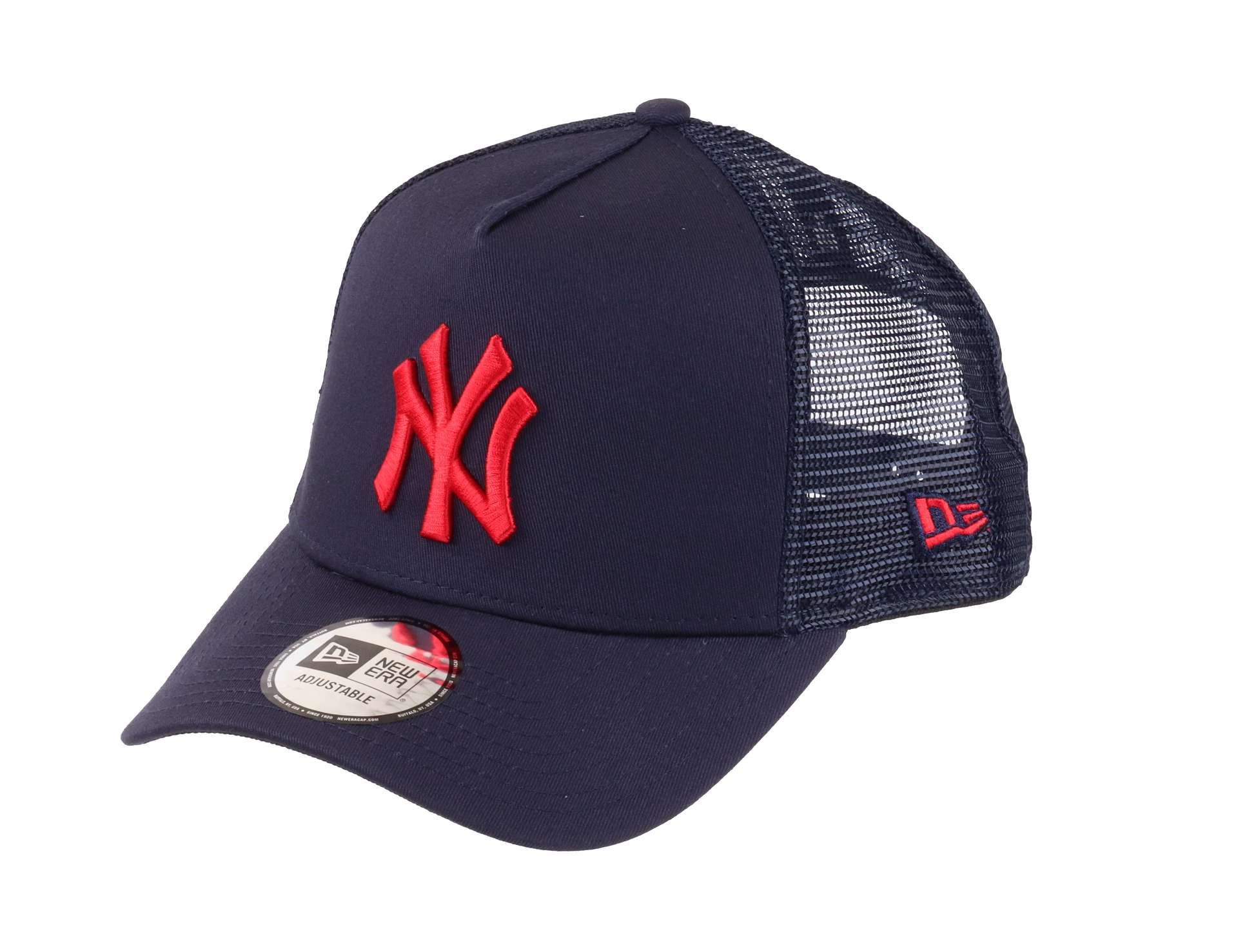 New York Yankees Blue League Essential A-Frame Adjustable Trucker Cap New Era