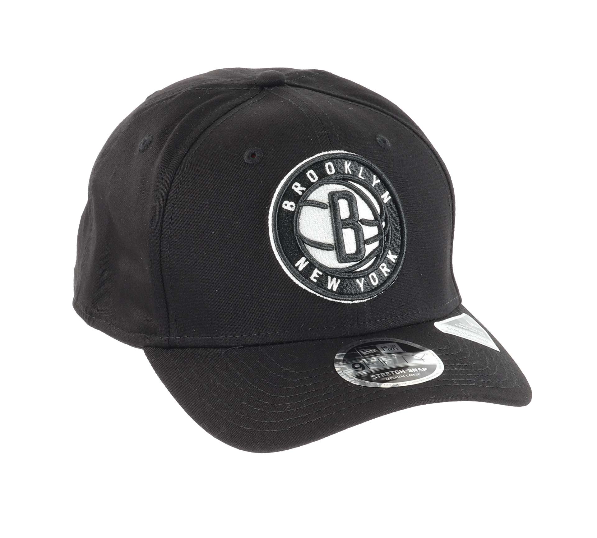 Brooklyn Nets NBA Team Colour Black 9Fifty Stretch Snapback Cap New Era