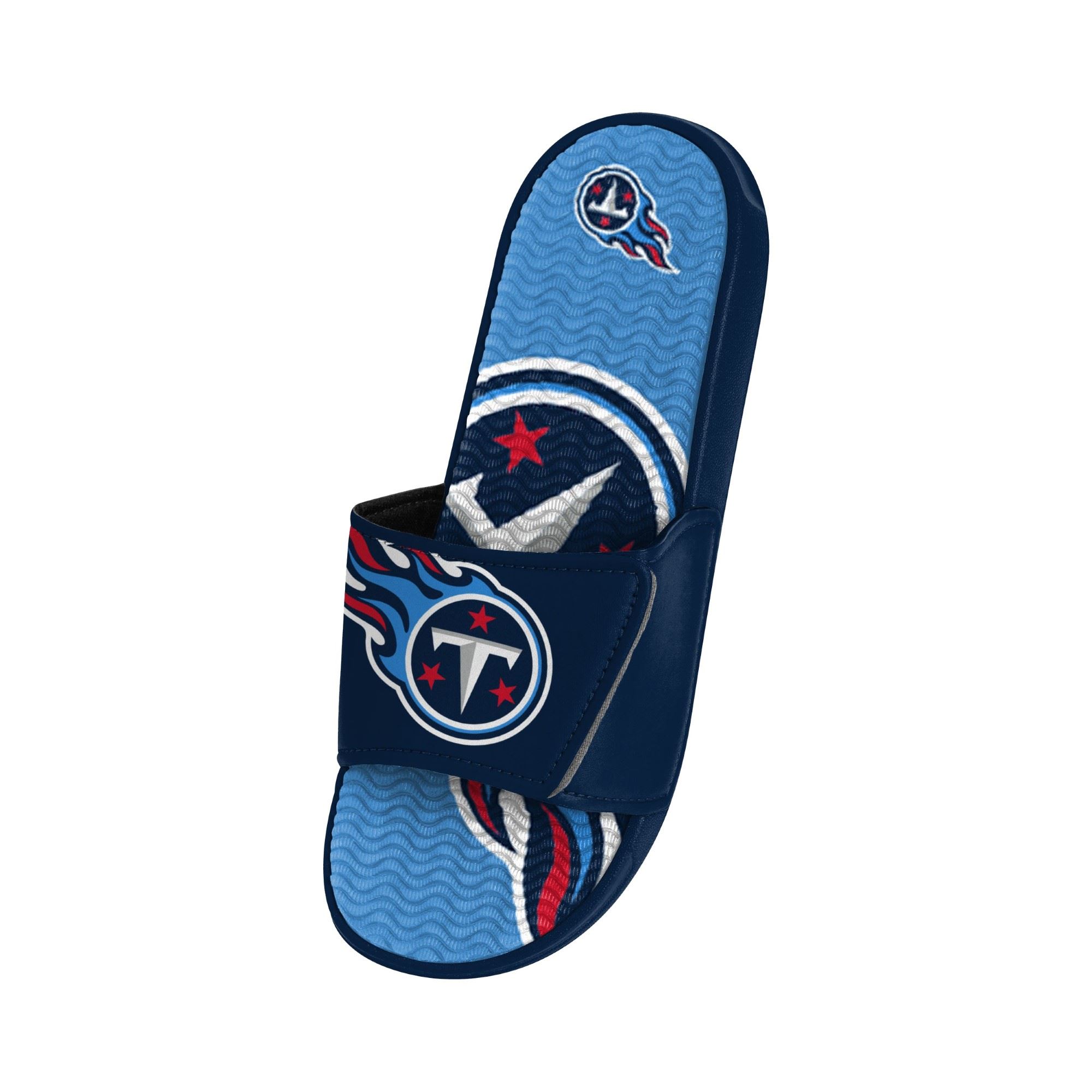 Tennessee Titans NFL Colorblock Big Logo Gel Slide Blue Badelatschen Hausschuhe Foco 