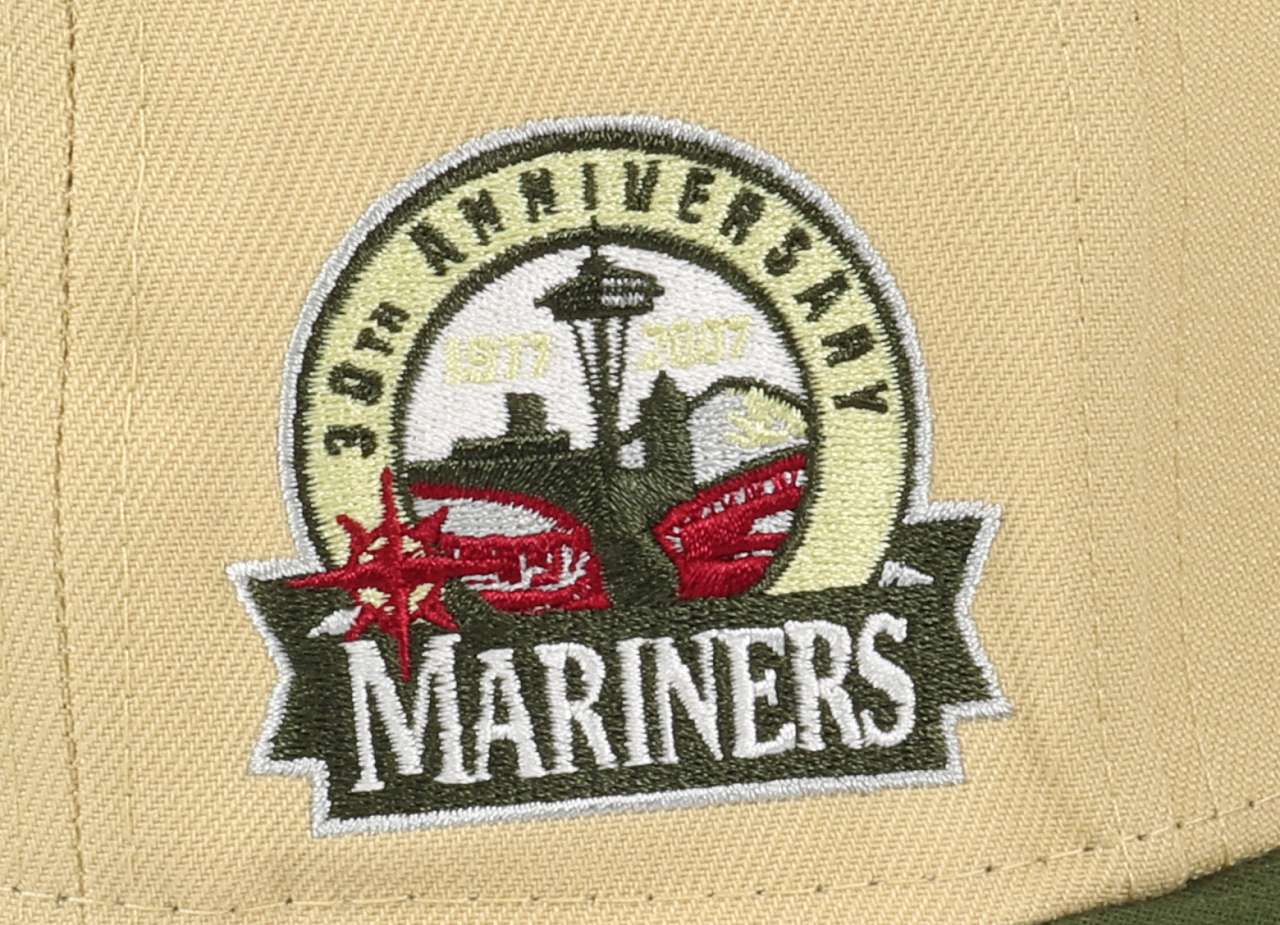 Seattle Mariners MLB 30th Anniversary Sidepatch Vegas Gold Riflegreen 59Fifty Basecap New Era
