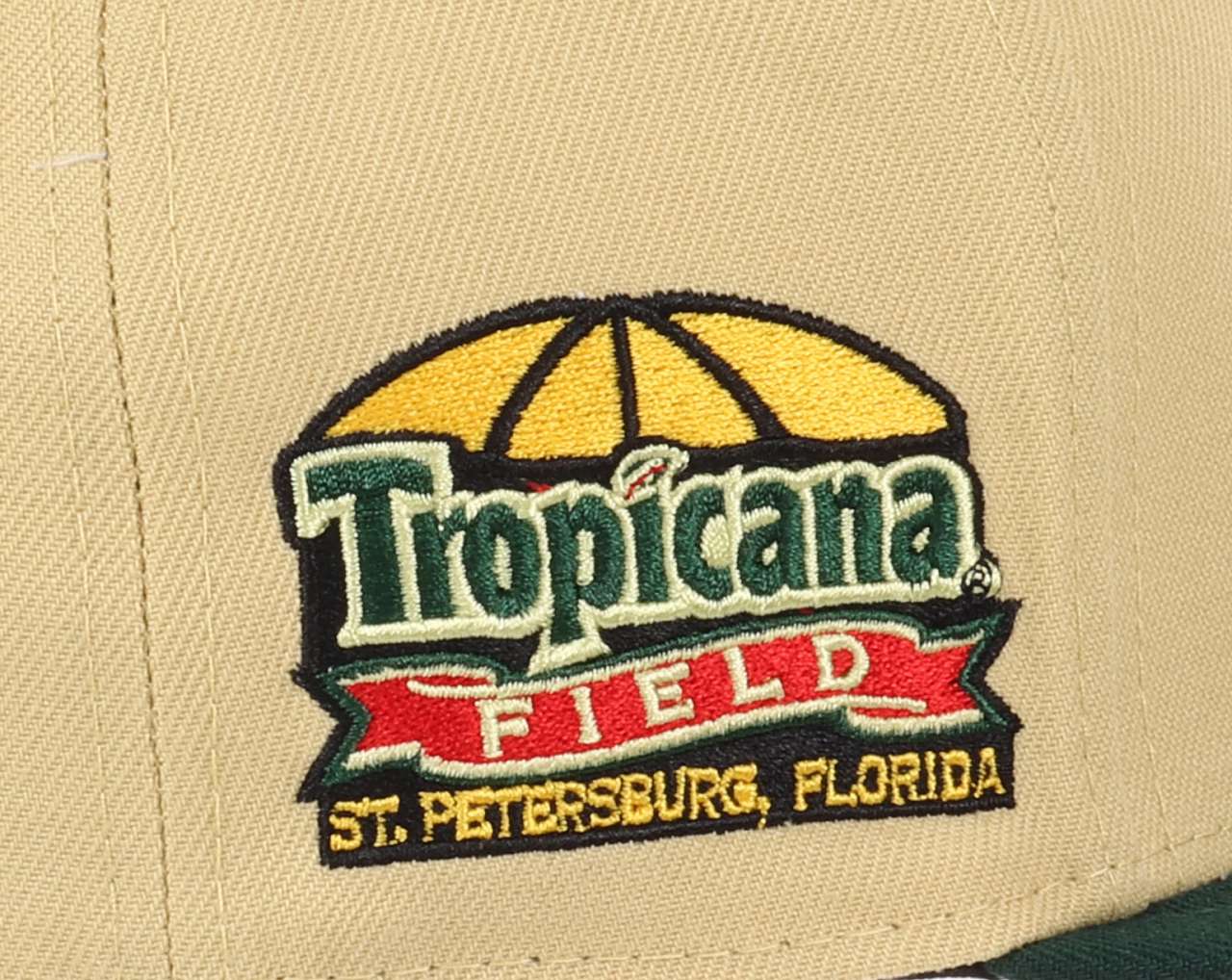 Tampa Bay Rays MLB Tropicana Field Sidepatch Vegas Gold Darkgreen 59Fifty Basecap New Era