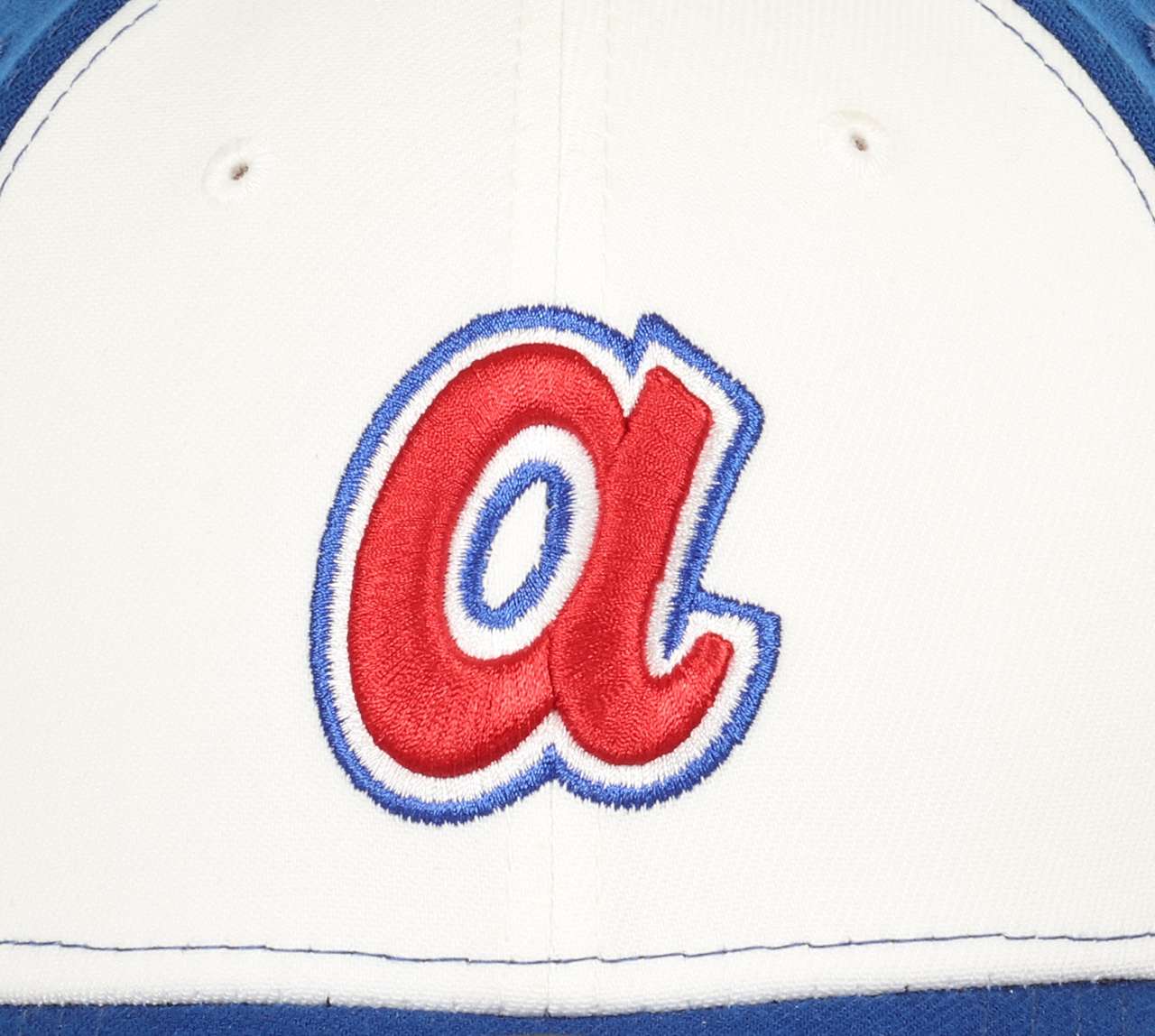 Atlanta Braves  MLB 25th Anniversary Sidepatch Two Tone White Royal 39Thirty Stretch Cap New Era