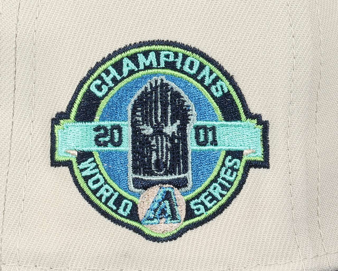 Arizona Diamondbacks MLB 2001 World Series Champions Sidepatch Beige Navy 59Fifty Basecap New Era