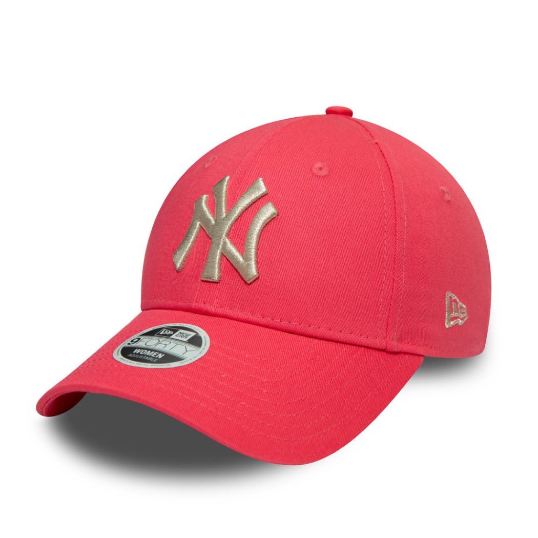 New York Yankees Metallic Logo Blush 9Forty Adjustable Women Cap New Era
