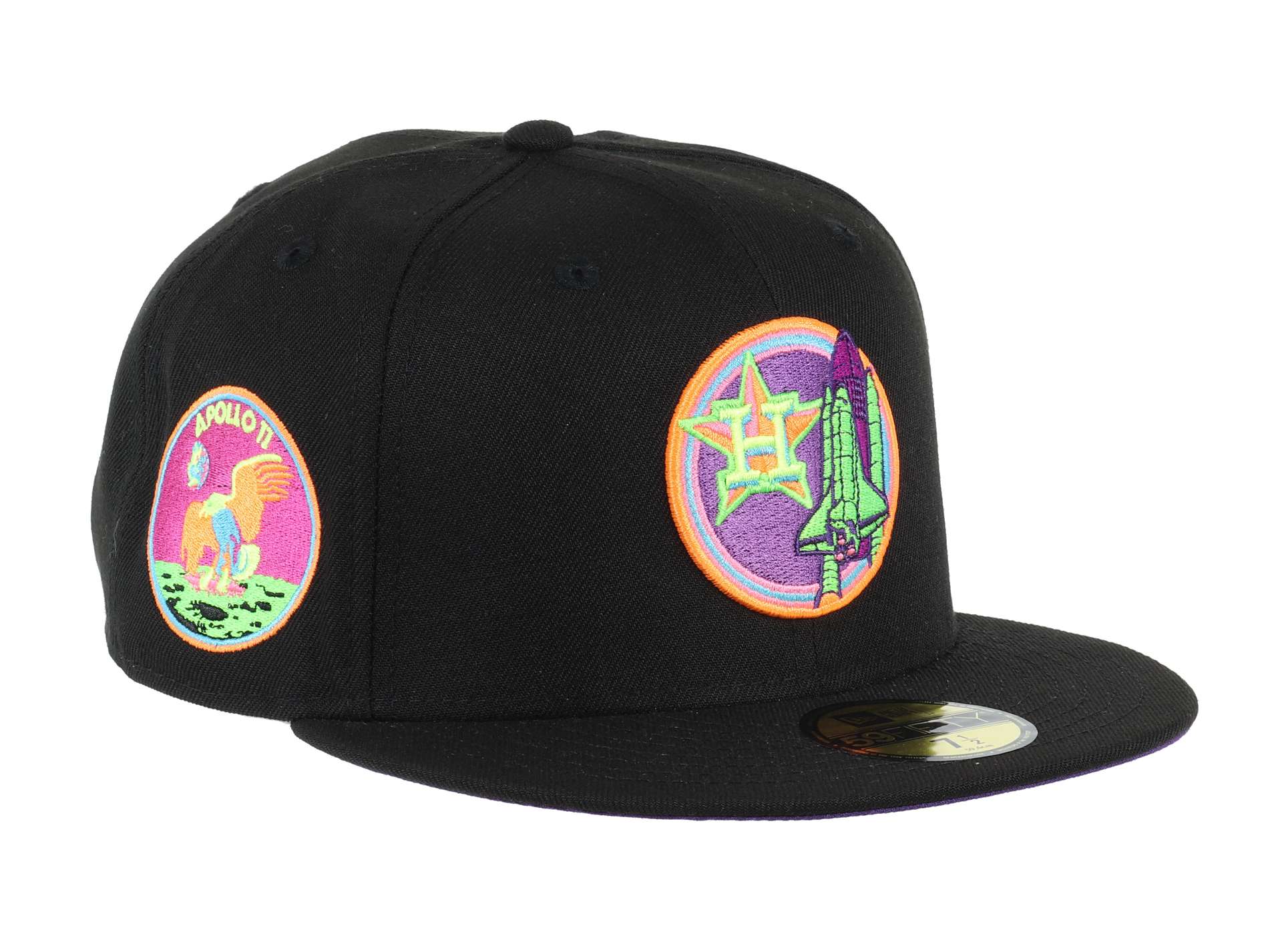 Houston Astros MLB Cooperstown Shuttle Apollo 11 Rocket Sidepatch Black 59Fifty Basecap New Era