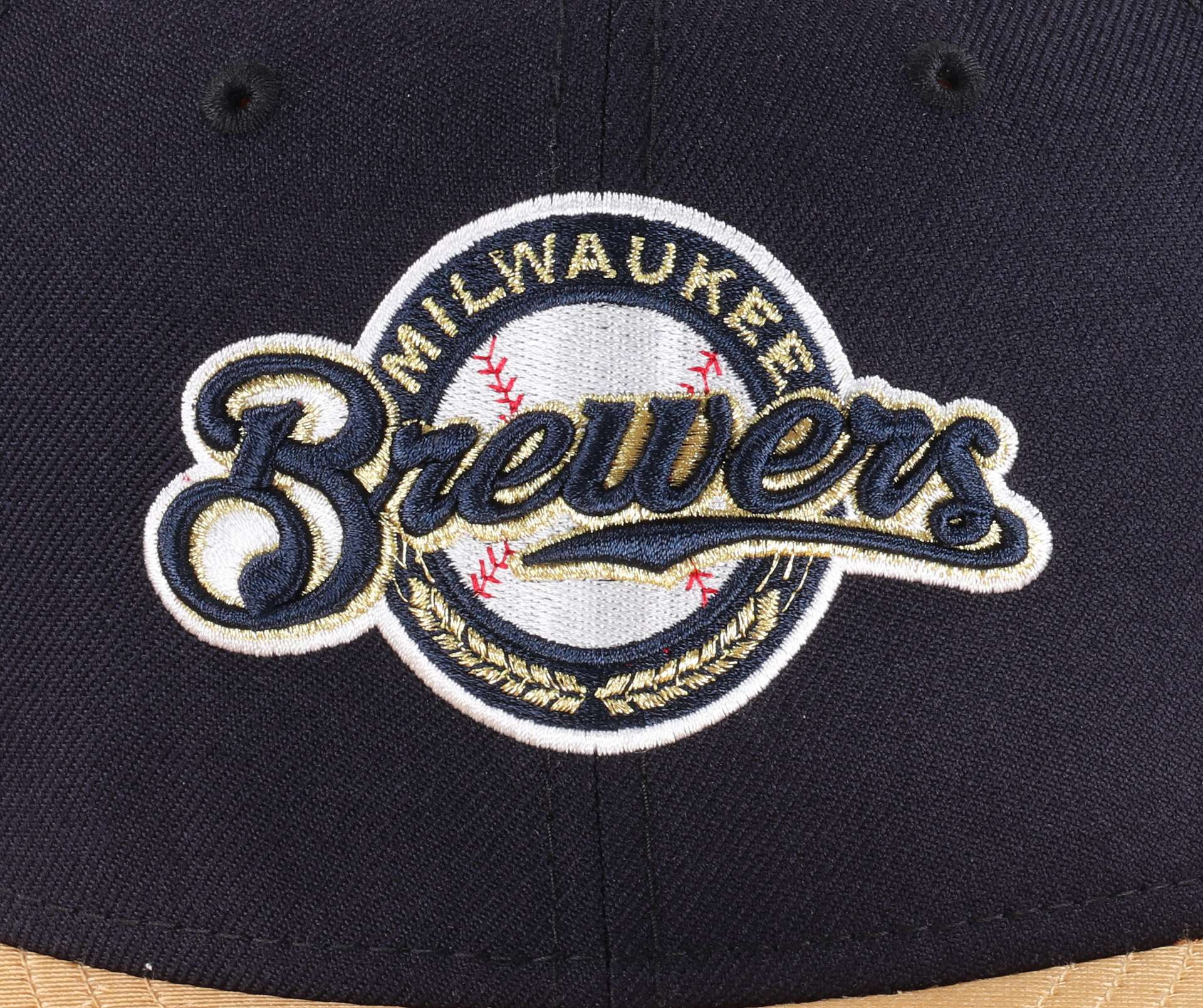 Milwaukee Brewers Two Tone Side Patch 40th Anniversary Navy Gold MLB 59Fifty Basecap New Era