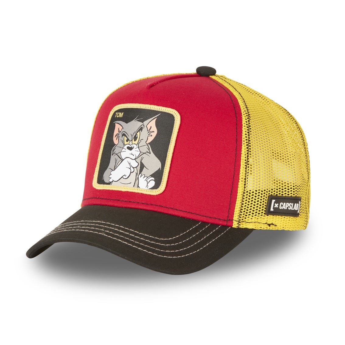 Tom Red Black Yellow Tom and Jerry Trucker Cap Capslab
