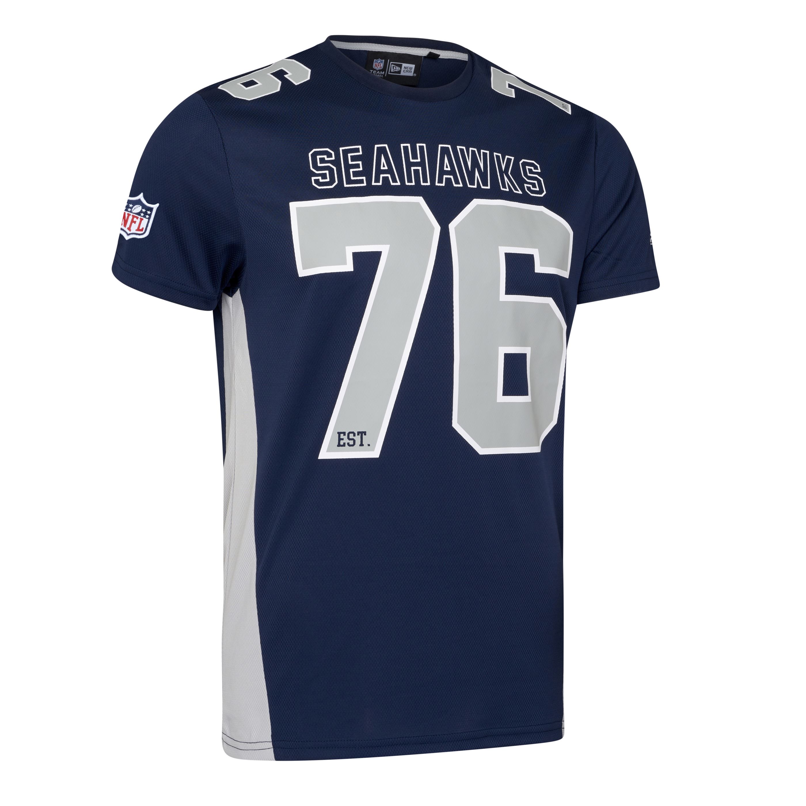 Seattle Seahawks NFL Established Number Mesh Tee Blue T-Shirt New Era