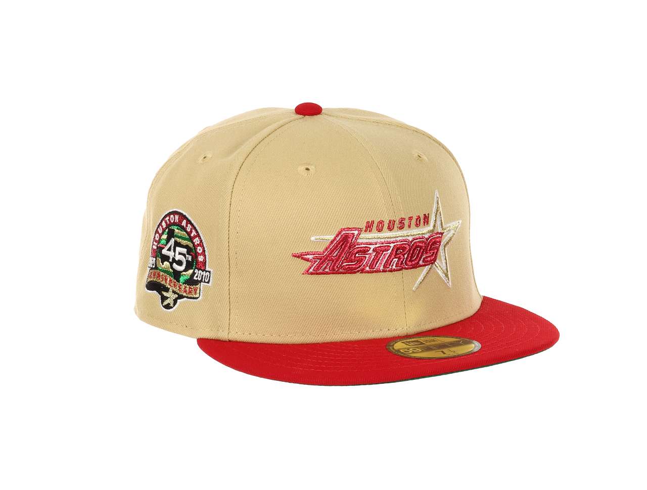 Houston Astros MLB Cooperstown 45th Anniversary 1965-2010 Beige Red 59Fifty Basecap New Era