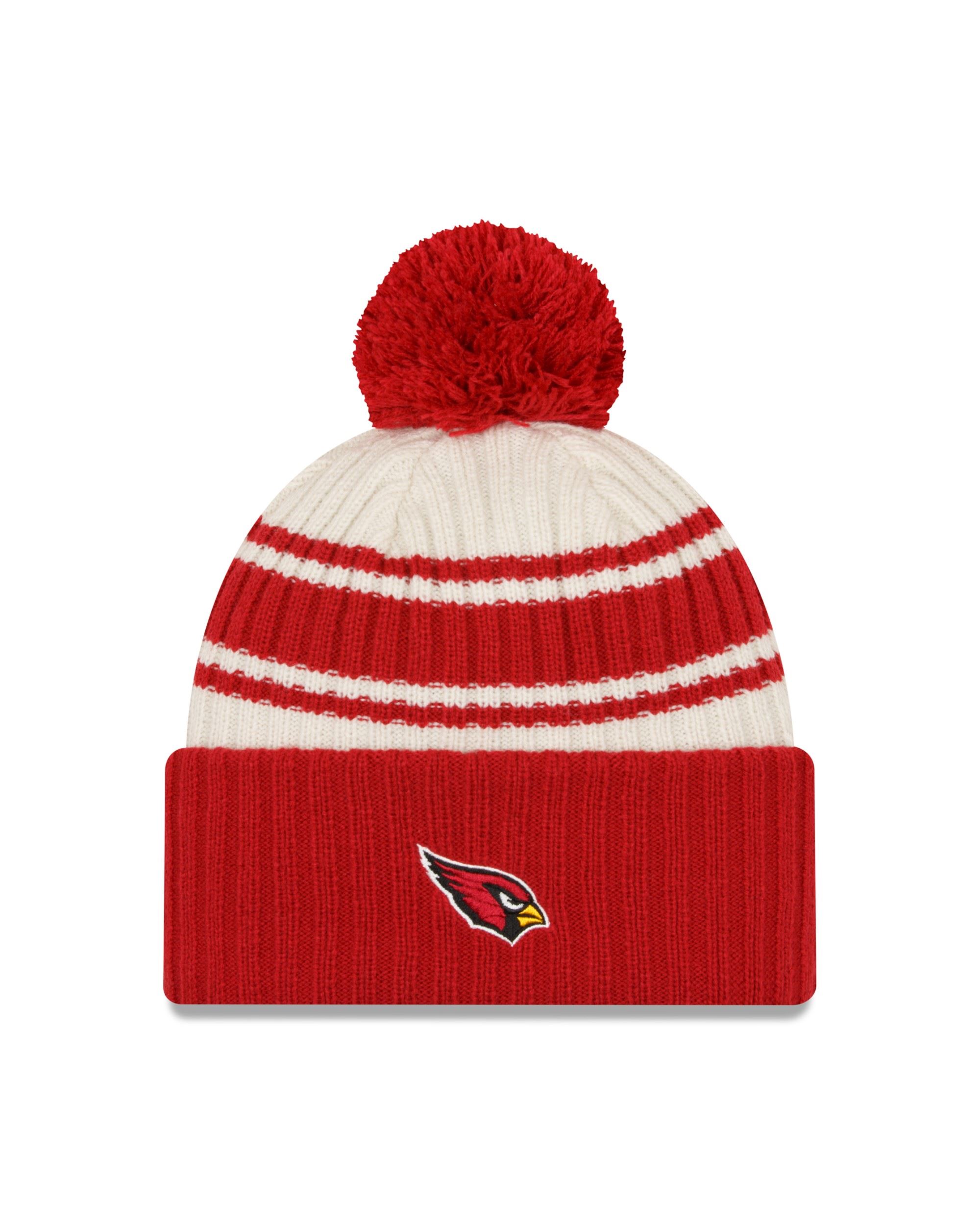 Arizona Cardinals NFL 2022 Sideline Sport Knit Chrome White Red Beanie New Era