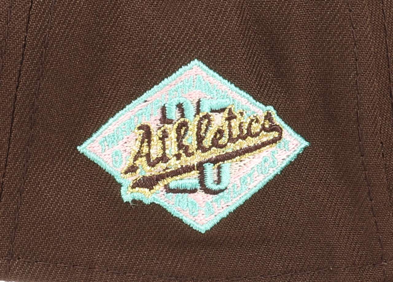 Oakland Athletics MLB 25th Anniversary Sidepatch Walnut 9Forty A-Frame Snapback Cap New Era