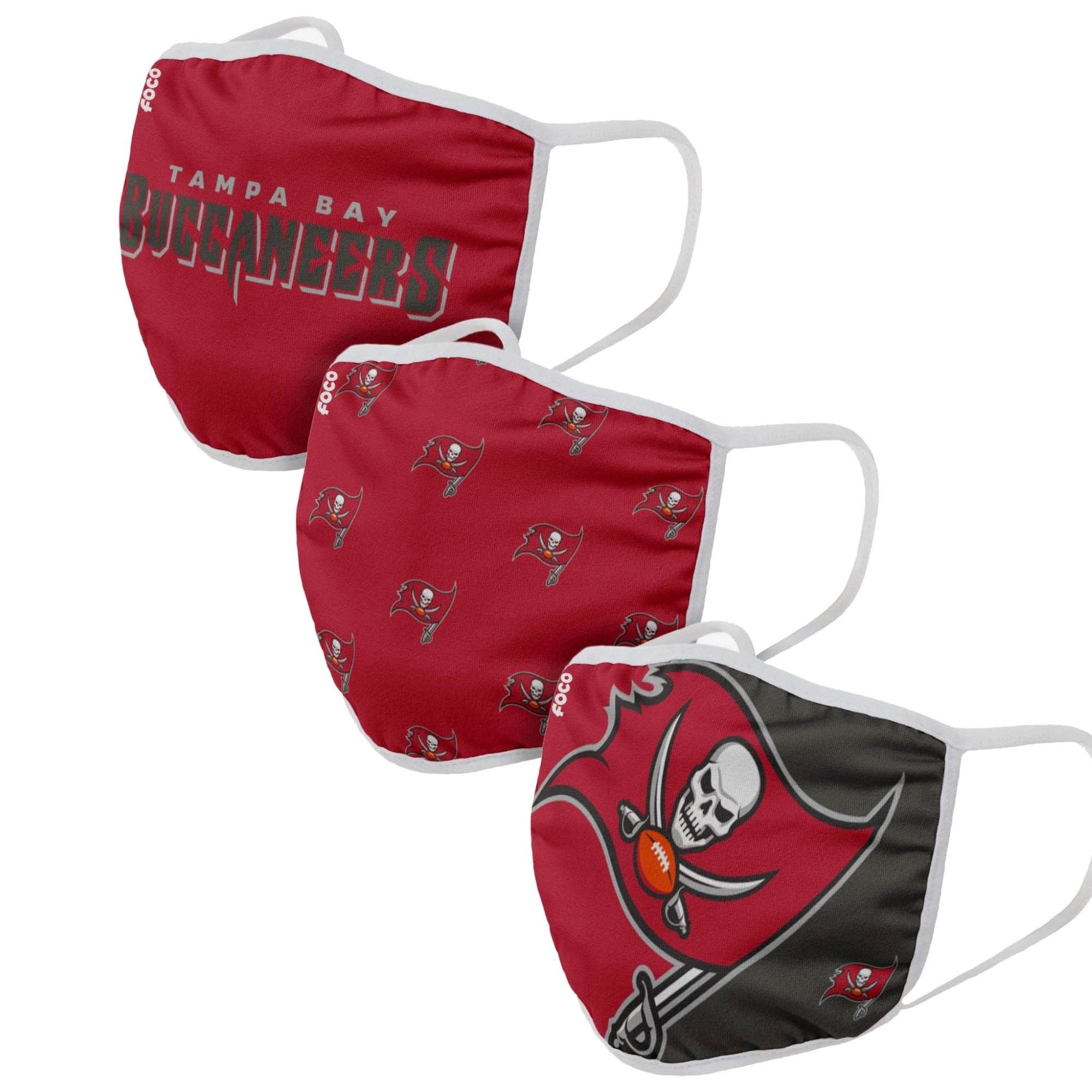 Tampa Bay Buccaneers NFL Face Covering 3Pack Face Mask Forever Collectibles
