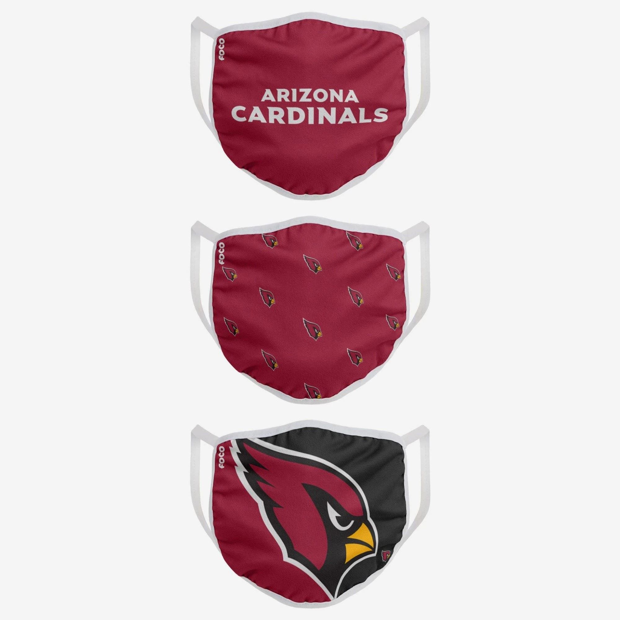Arizona Cardinals NFL Face Covering 3Pack Face Mask Forever Collectibles