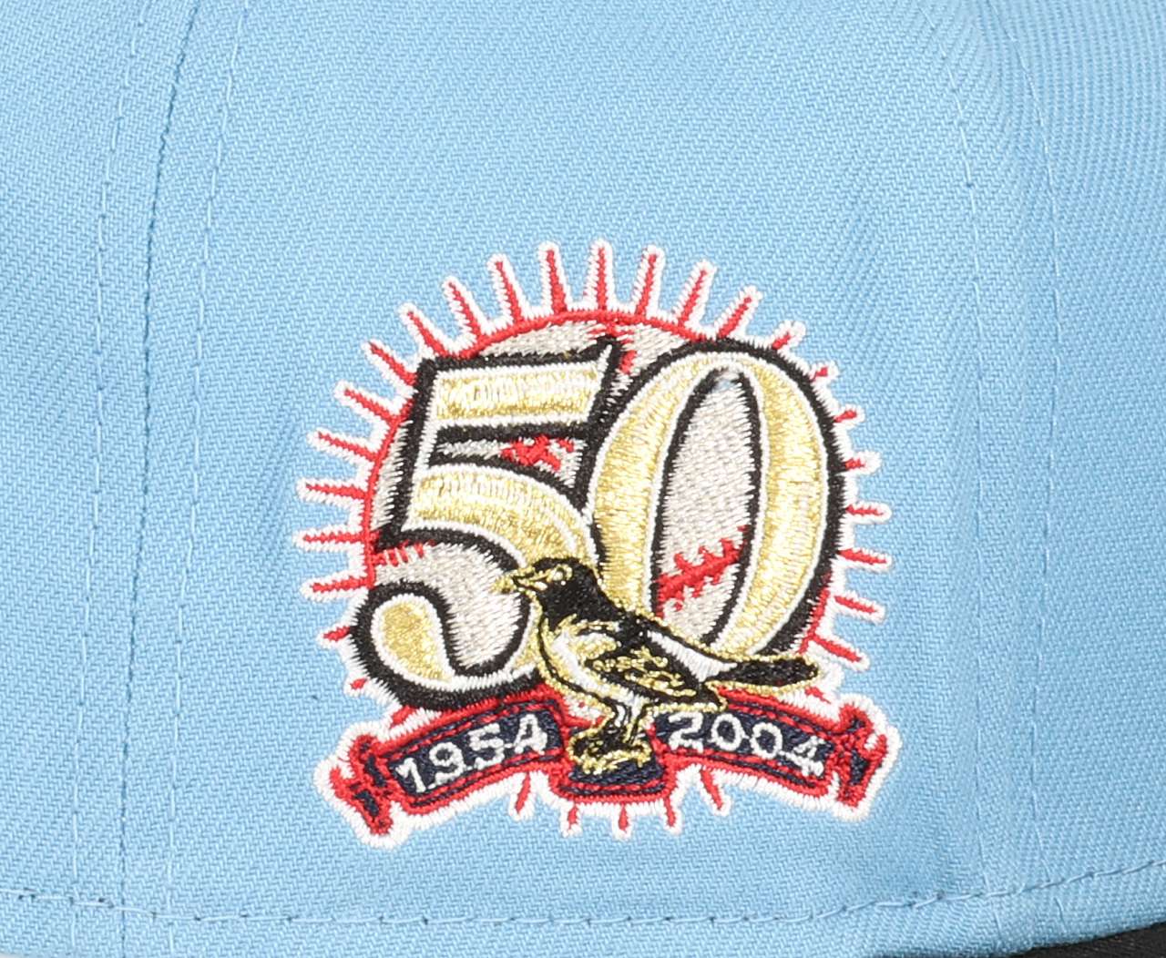 Baltimore Orioles MLB 50 Years Sidepatch Cooperstown Skyblue Black 59Fifty Basecap New Era