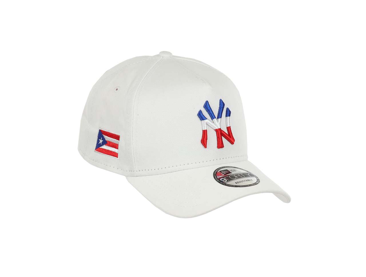 New York Yankees MLB Puerto Rico Sidepatch Logo White 9Forty A-Frame Snapback Cap New Era