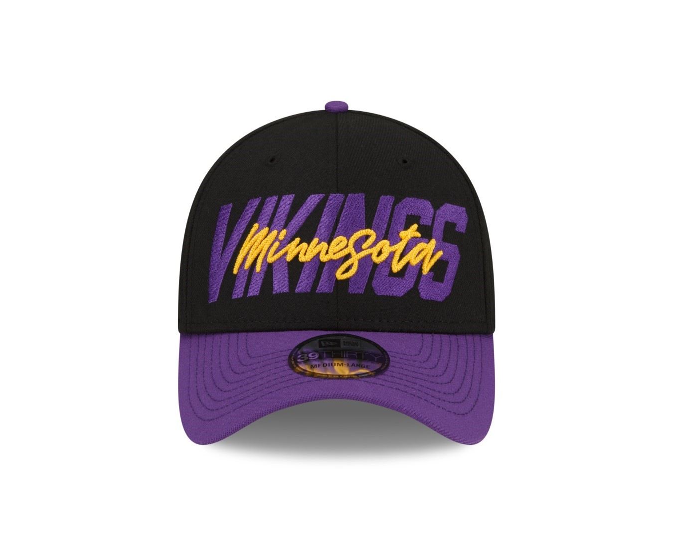 Minnesota Vikings 2022 NFL Draft Black Purple 39Thirty Stretch Cap New Era