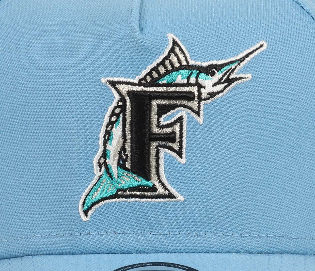 Florida Marlins MLB Cooperstown Sky Blue 9Forty A-Frame Snapback Cap New Era